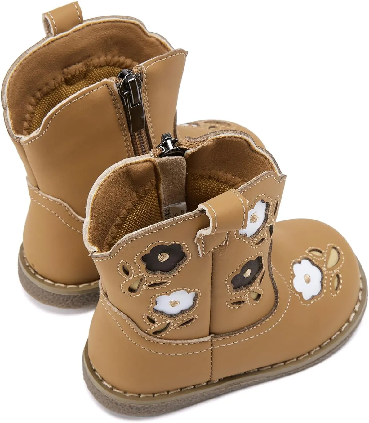 BMCiTYBM Baby Cowboy Cowgirl Boots Infant Western Boots Toddler Boys Girls Round Toe Riding Mid Calf Boots All Seasons for 6 9 12 18 24 Months