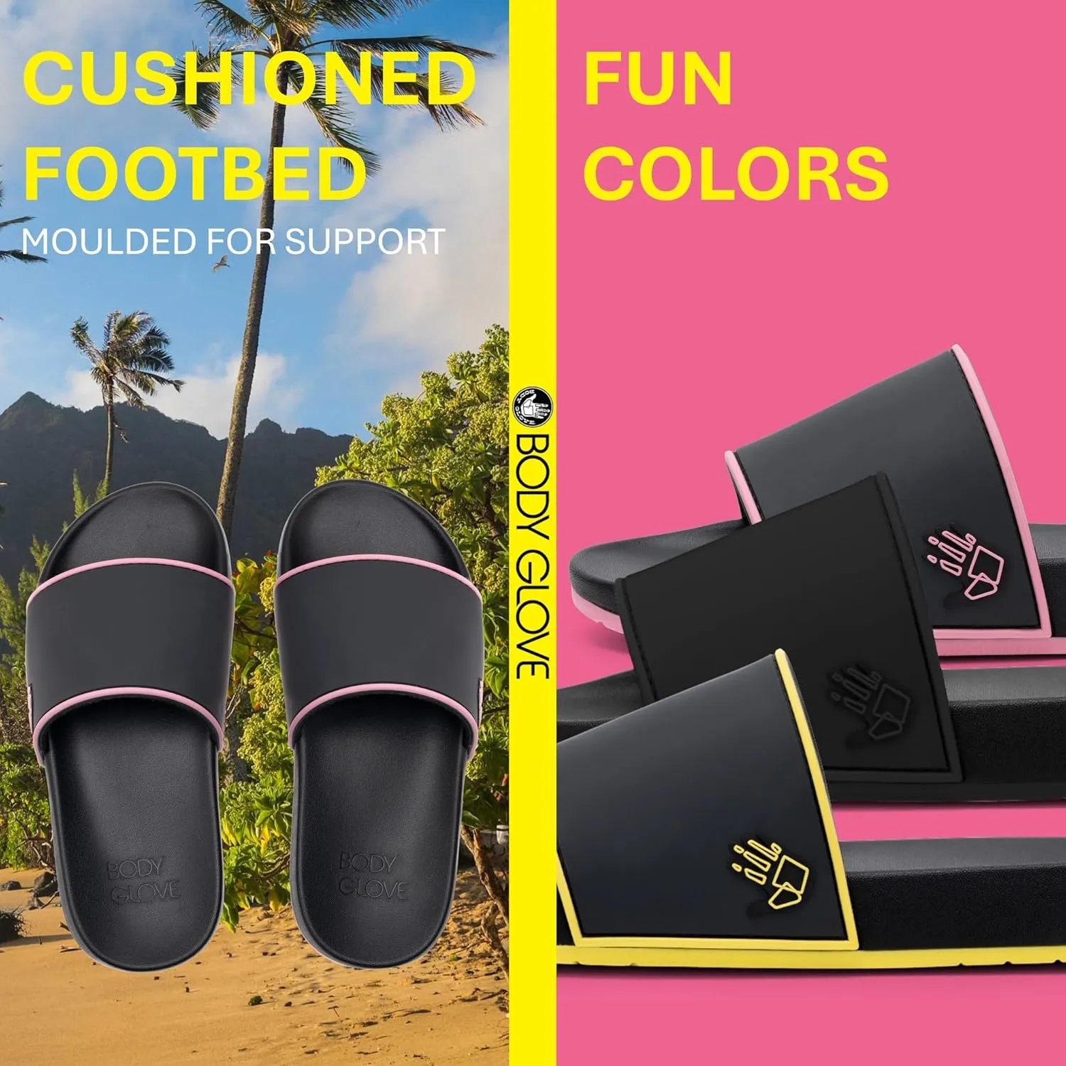 Body Glove Kids Slides, Slide Sandals for Boys and Girls