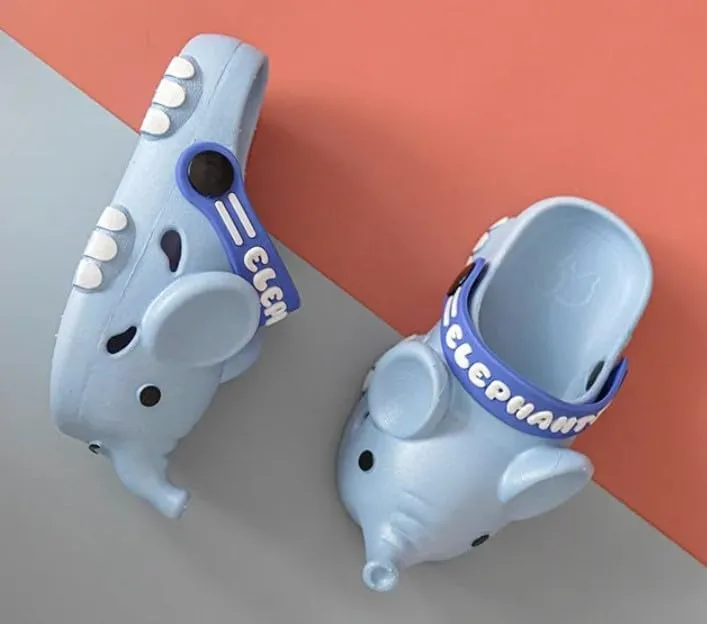 Boys and Girls Elephant Slippers | Non-Slip, Wear-Resistant, Poolside or Water Activities | Clogs for kids - Soft Rubber Sandals
