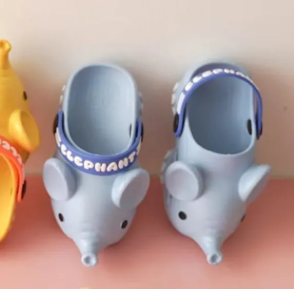 Boys and Girls Elephant Slippers | Non-Slip, Wear-Resistant, Poolside or Water Activities | Clogs for kids - Soft Rubber Sandals