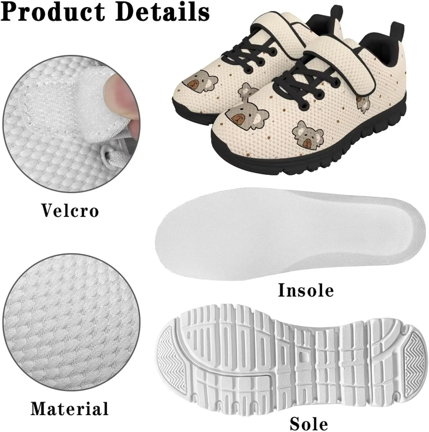 Boys Girls Lightweight Sports Sneakers Kids Animal Running Shoes Breathable Comfort Walking Shoes with One Strap US 11-15