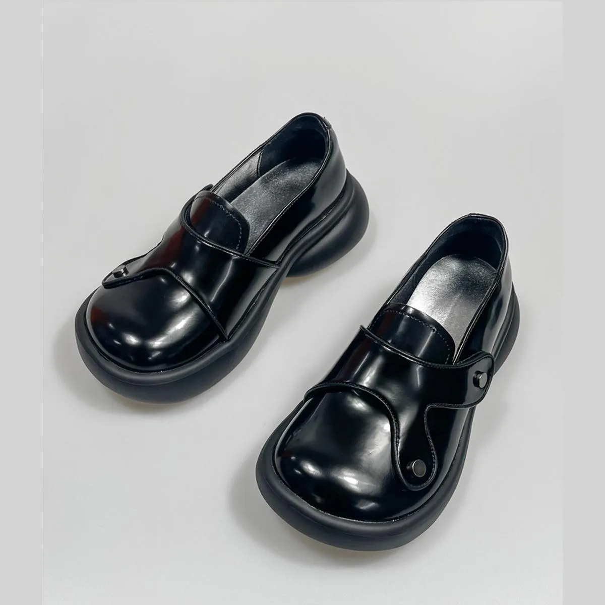 Bubble Sole Patent Leather Loafers