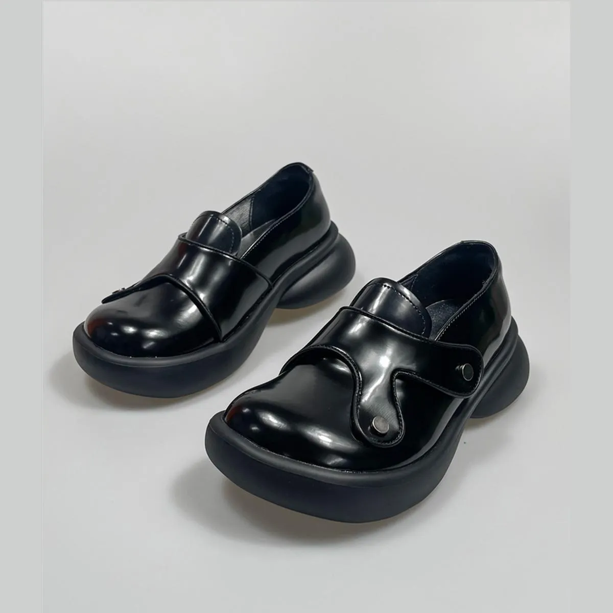 Bubble Sole Patent Leather Loafers