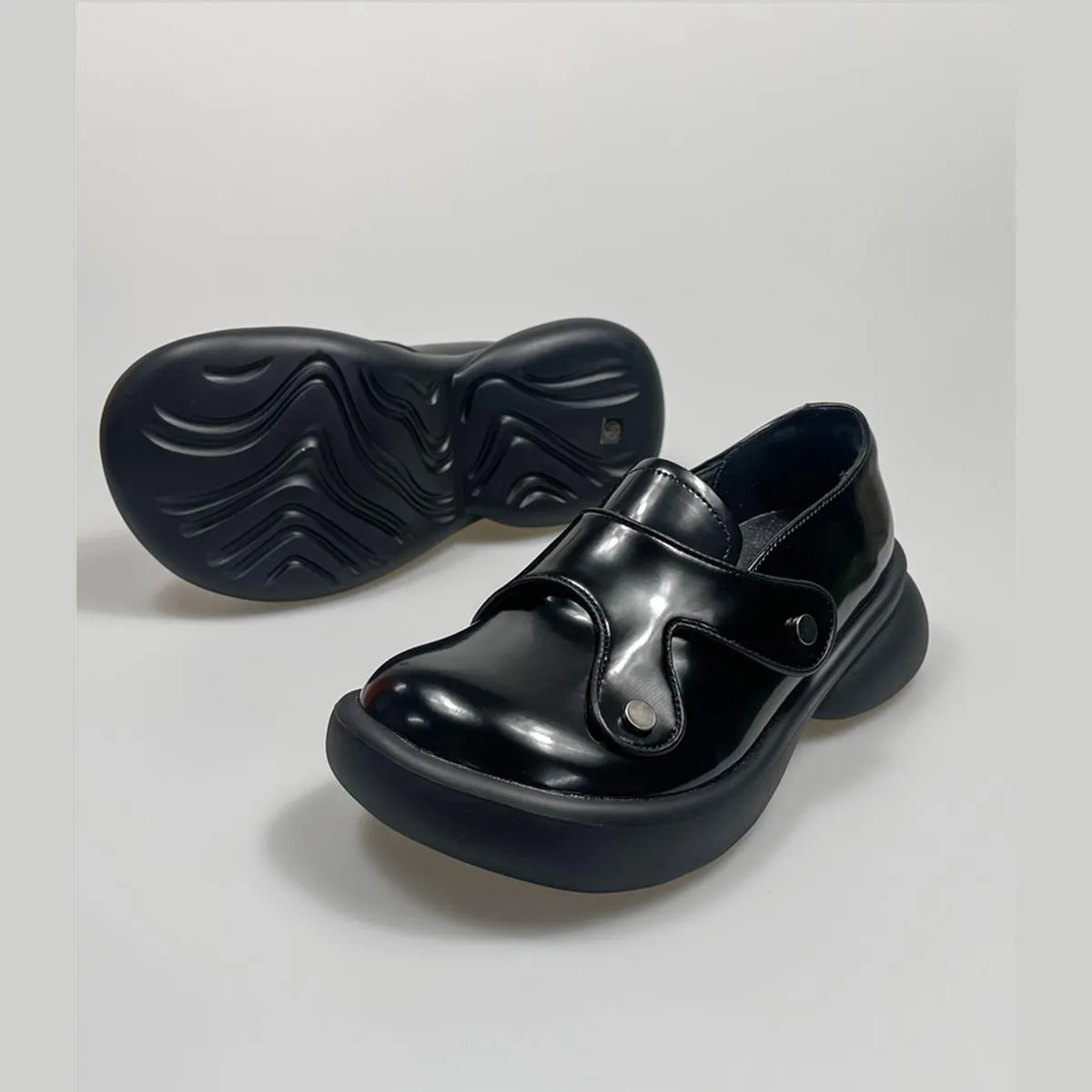 Bubble Sole Patent Leather Loafers