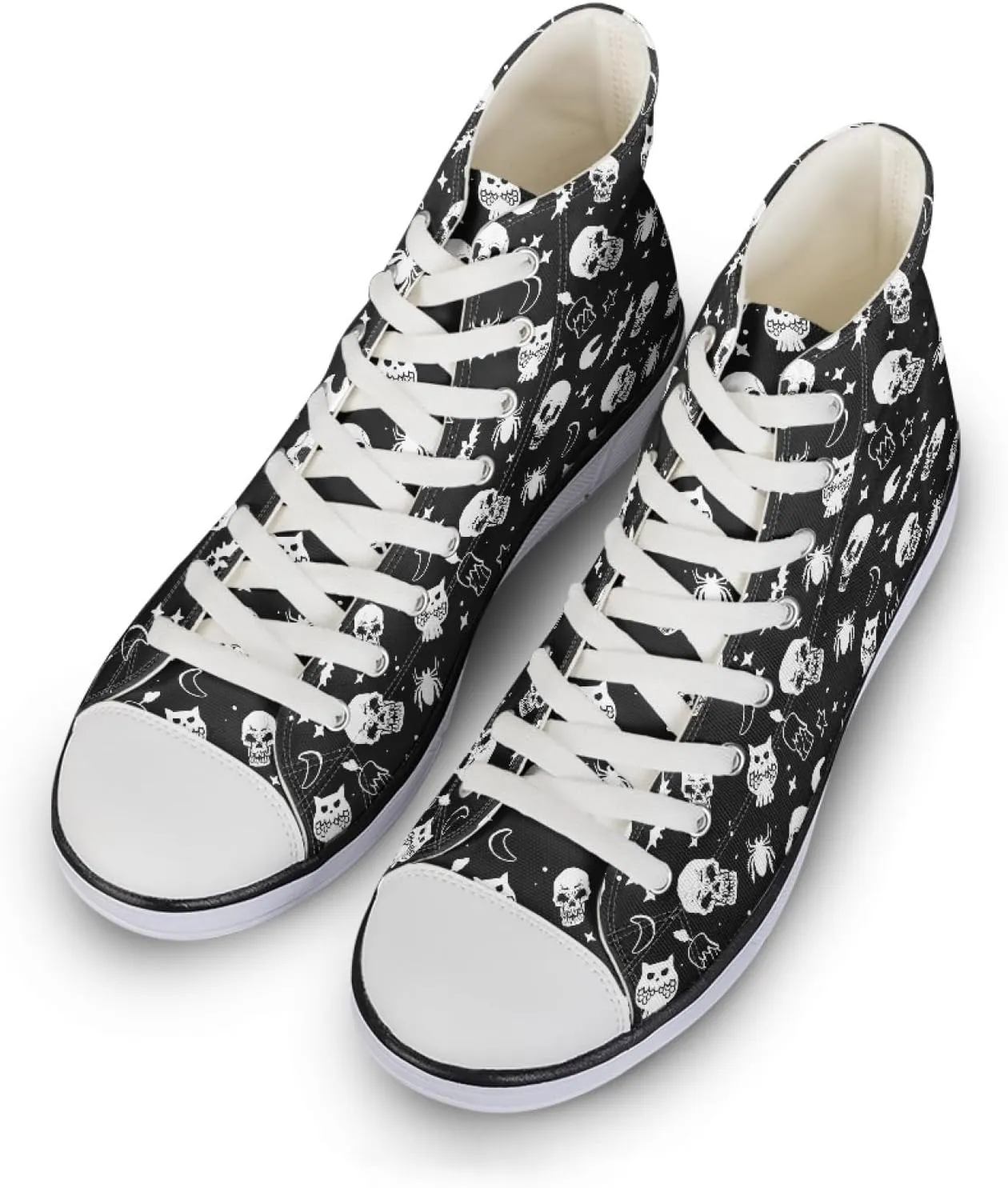 Canvas Shoes for Women Lightweight High Top Sneakers Teens Girls Cute Printed Lace Up Casual Classic Walking Shoes