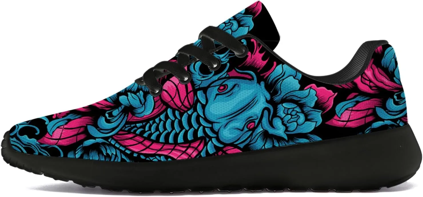 Carp Print Shoes for Men Women Lightweight Comfort Running Tennis Walking Sneakers Gifts for Boyfriend Girlfriend