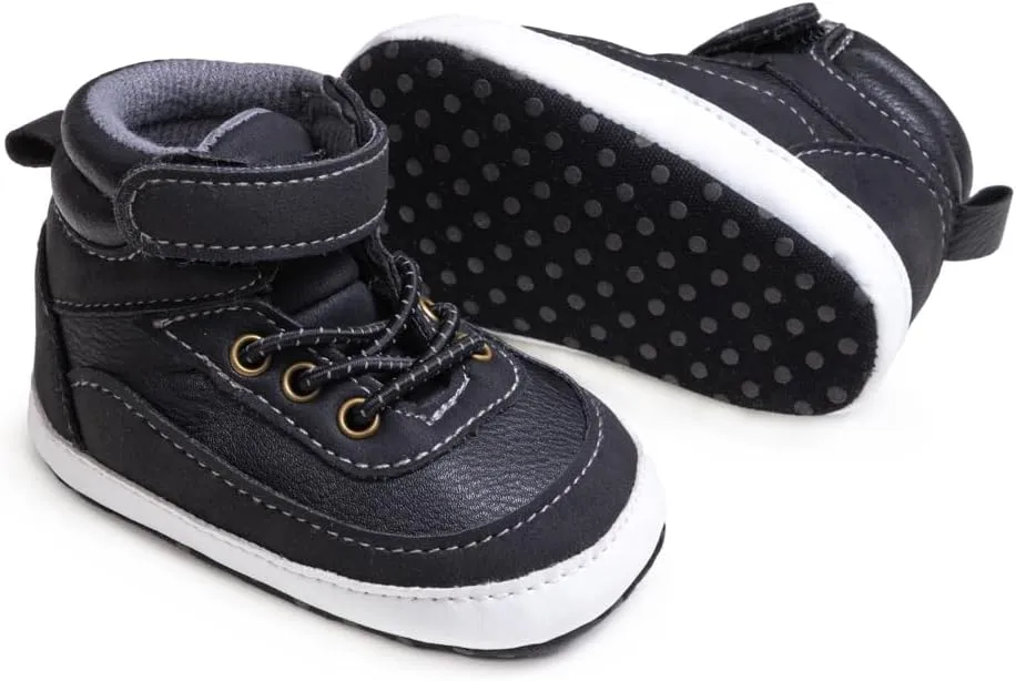 CENCIRILY Baby Boys Girls High Top Sneakers Soft Soles Anti Skid Infant Ankle Shoes Toddler Prewalker First Walking Crib Shoes