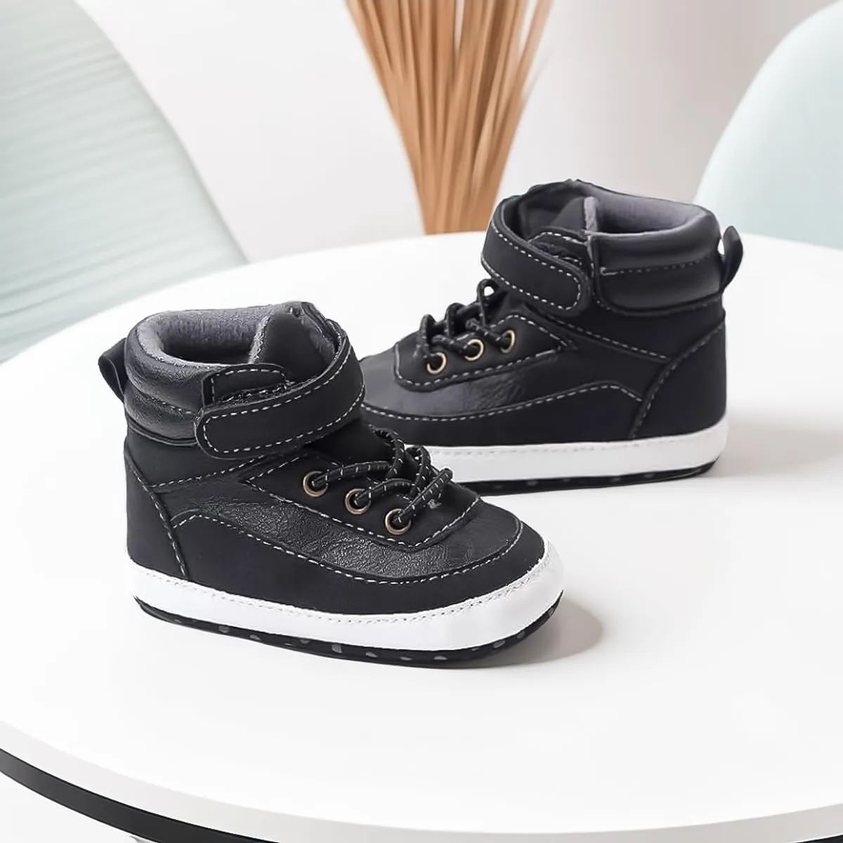 CENCIRILY Baby Boys Girls High Top Sneakers Soft Soles Anti Skid Infant Ankle Shoes Toddler Prewalker First Walking Crib Shoes