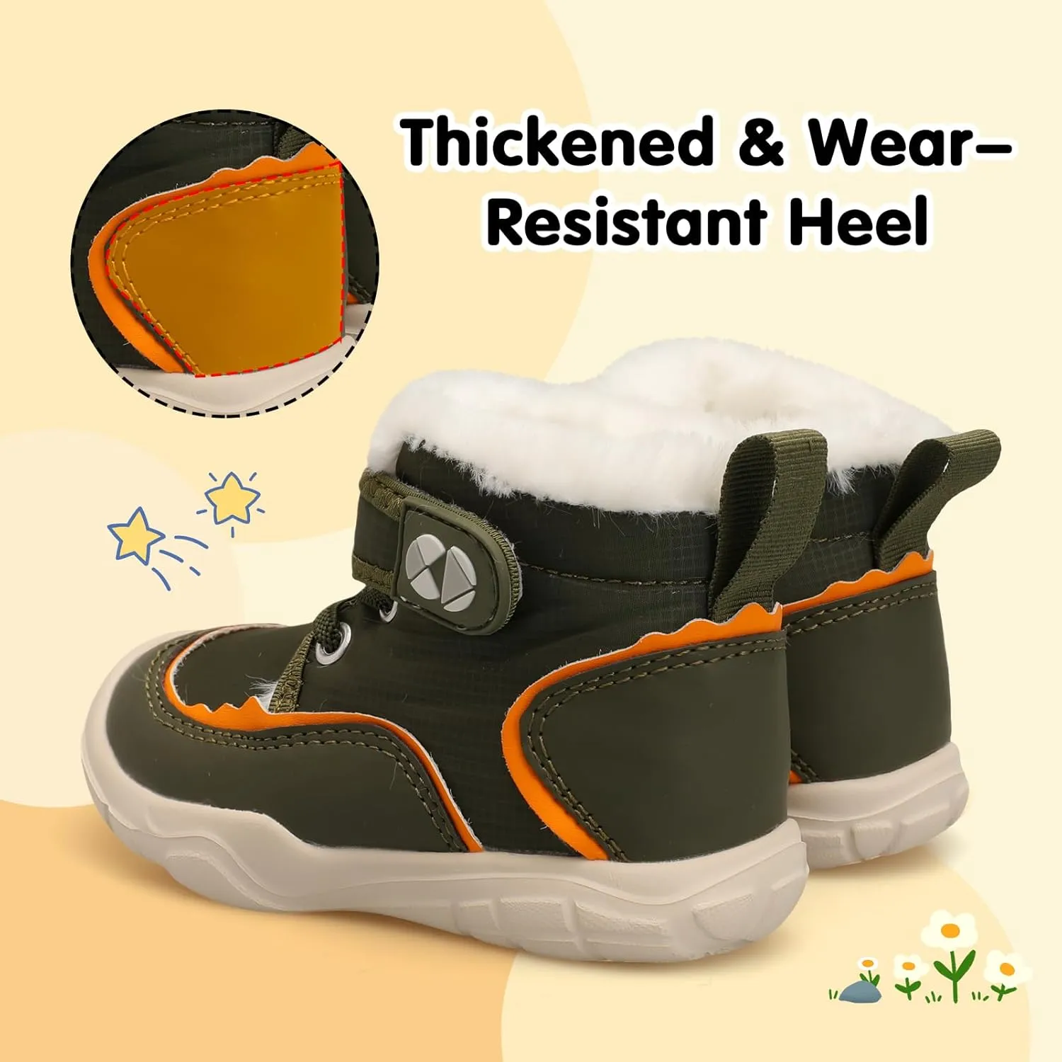 Centipede Demon Toddler Boots Boys Girls Winter Boots Waterproof Fleece Kids Snow Boots Faux Fur Booties Warm Walking Shoes for Indoor Outdoor