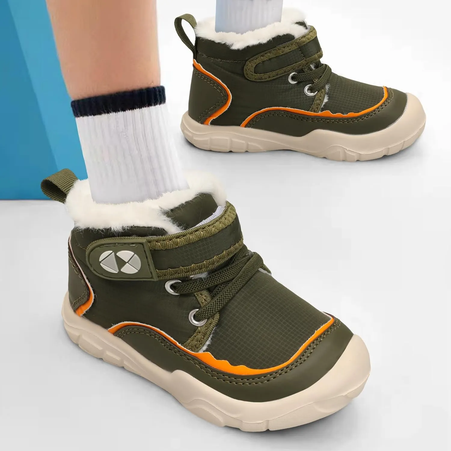 Centipede Demon Toddler Boots Boys Girls Winter Boots Waterproof Fleece Kids Snow Boots Faux Fur Booties Warm Walking Shoes for Indoor Outdoor