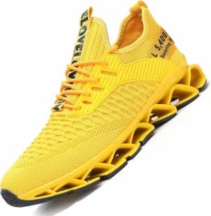 Chopben Men's Running Shoes Blade Non Slip Fashion Sneakers Breathable Mesh Soft Sole Casual Athletic Walking Shoes