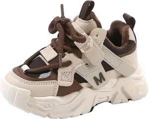 Chunky Sneakers for Girls Fashion Lace-up Comfortable Breathable Casual Walking Shoes for Outdoor Kid Light up Shoes