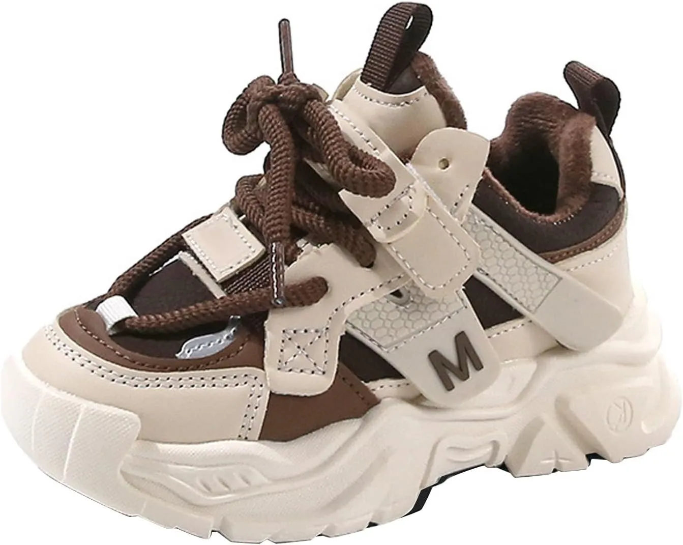 Chunky Sneakers for Girls Fashion Lace-up Comfortable Breathable Casual Walking Shoes for Outdoor Kid Light up Shoes