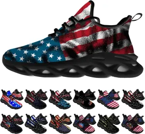 Ciadoon American Flag Shoes for Men Women Running Shoes Sport Walking Tennis Sneakers Athletic Shoes Gifts for Boy Girl
