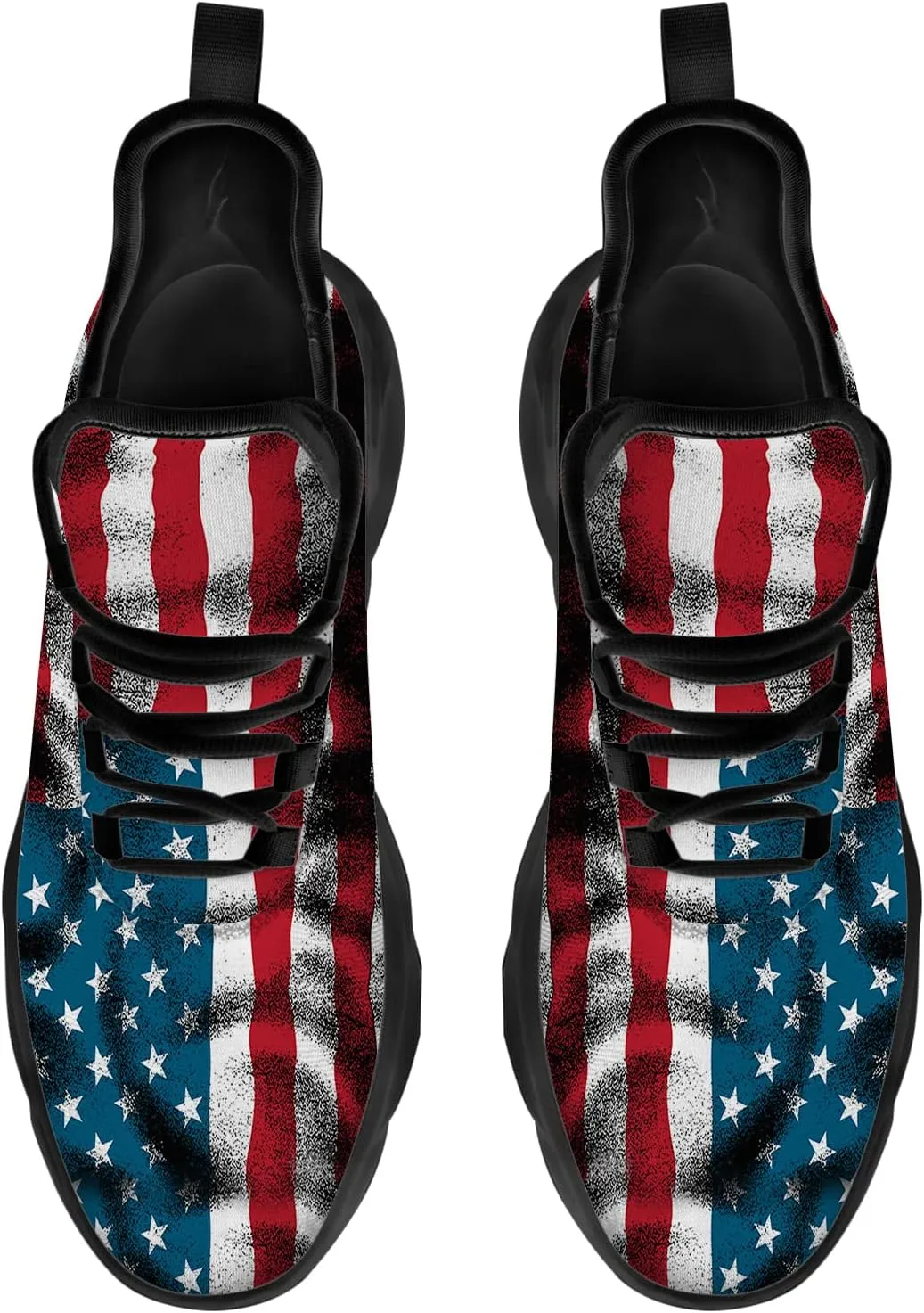Ciadoon American Flag Shoes for Men Women Running Shoes Sport Walking Tennis Sneakers Athletic Shoes Gifts for Boy Girl