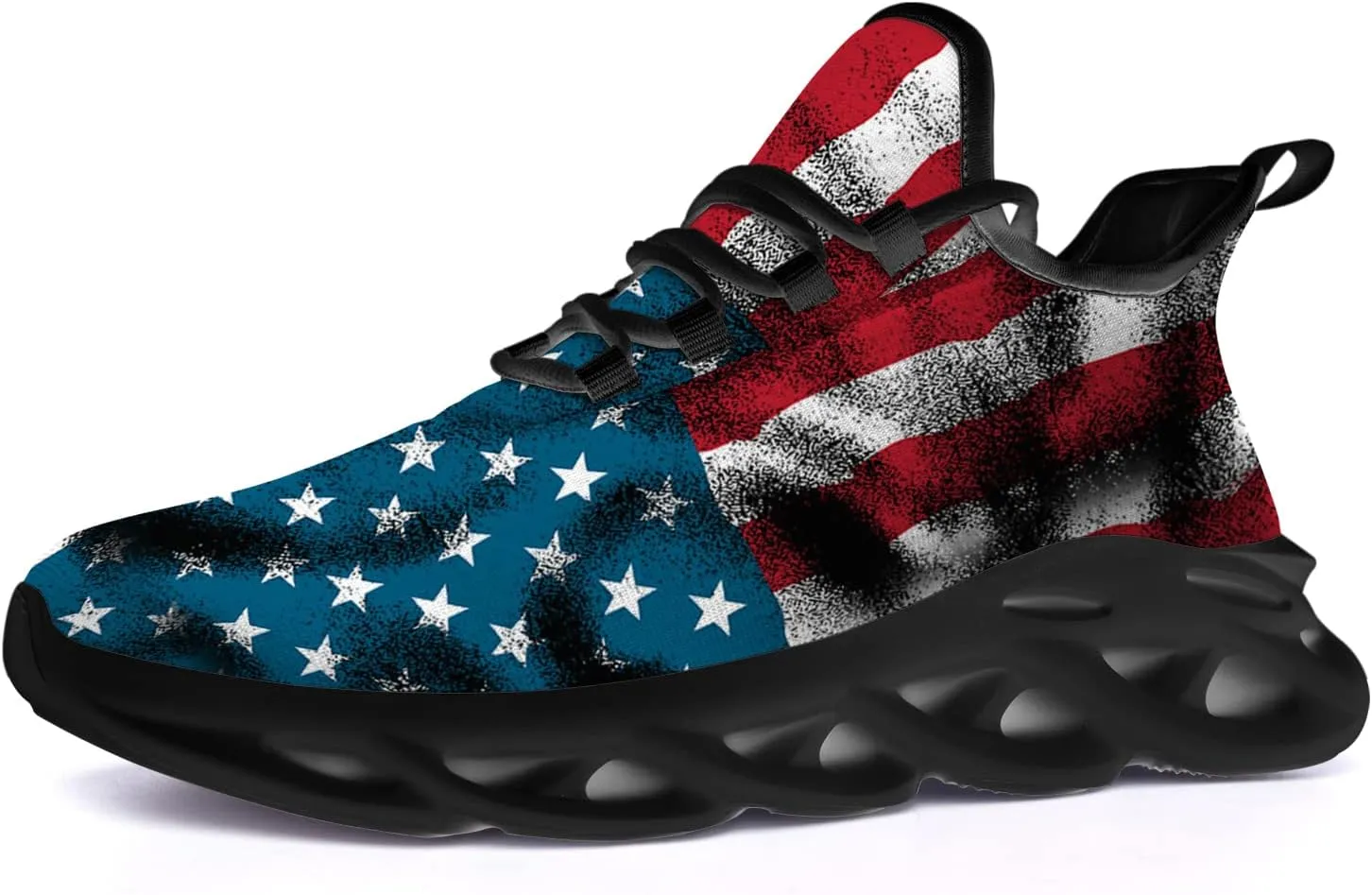 Ciadoon American Flag Shoes for Men Women Running Shoes Sport Walking Tennis Sneakers Athletic Shoes Gifts for Boy Girl