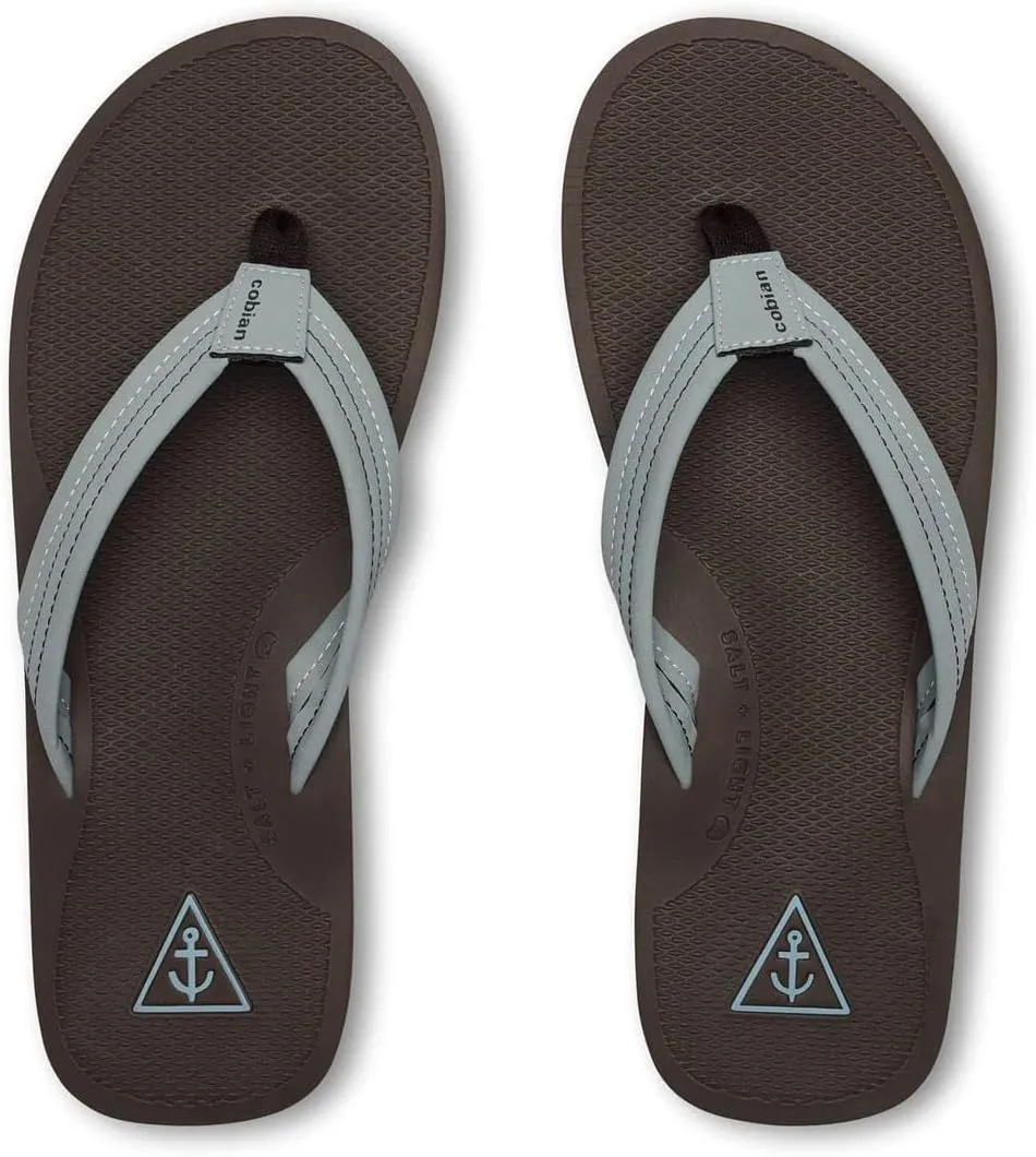Cobian Men’s Anchor Synthetic Leather Strap Flip-Flop Sandals