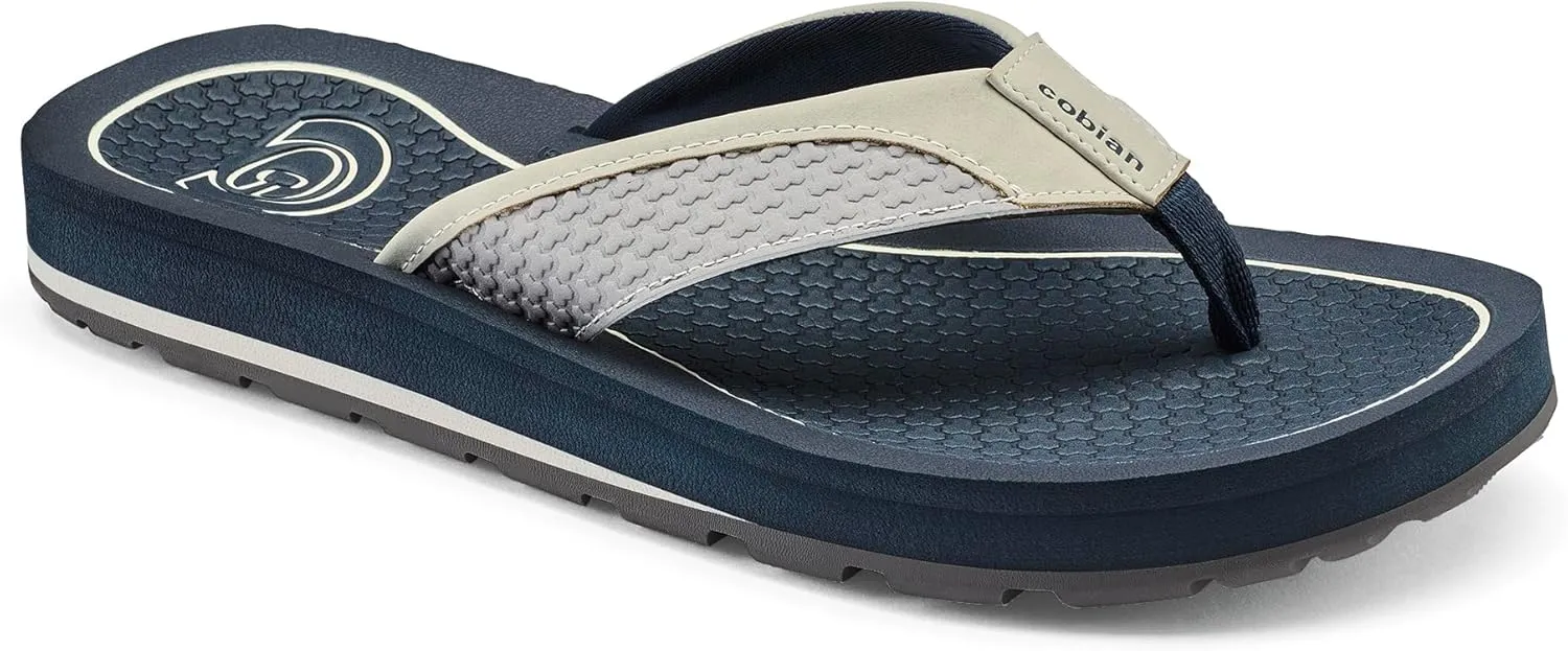 Cobian Men’s DRT Synthetic Leather Strap Flip-Flop Sandals