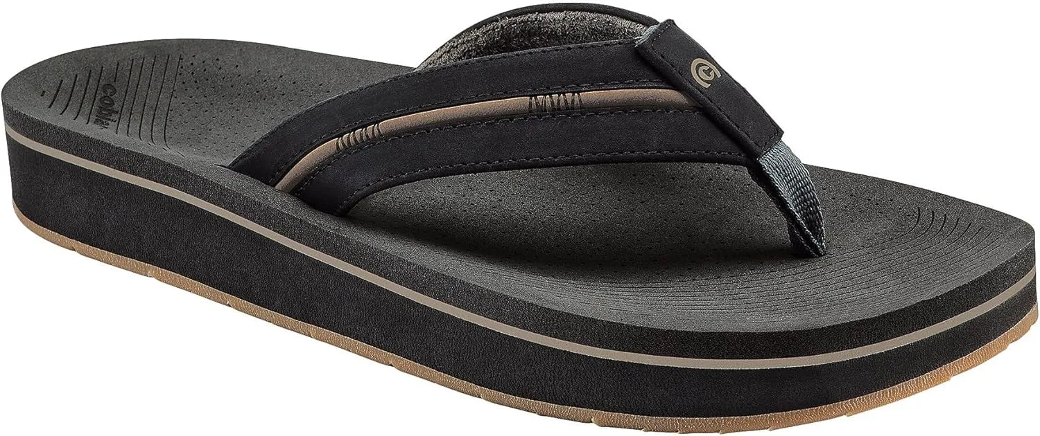 Cobian Men’s Ponto Rise Synthetic Leather Strap Flip-Flop Sandals