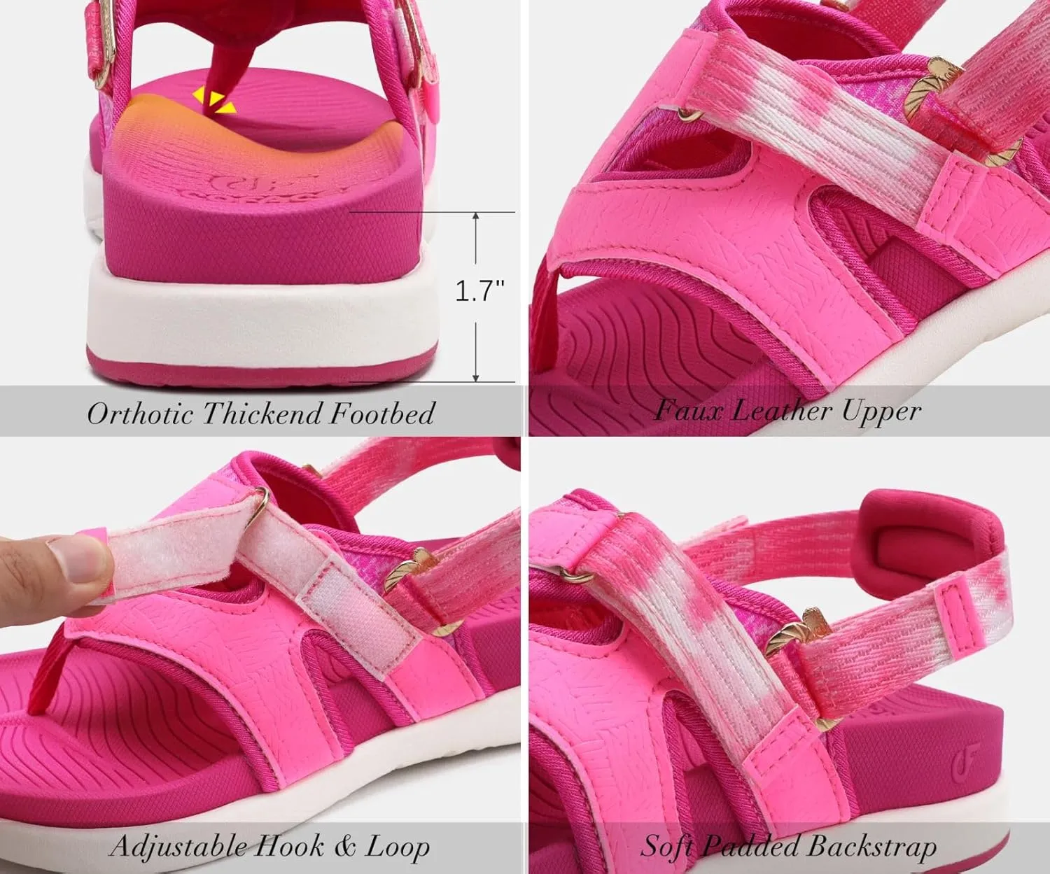 COFACE Flip Flops Sandals for Women Ladies Lightweight Athletic Soft Cushion Walking Sandals Orthotic Orthopedic Thong Sandals With Comfortable Arch Support Outdoor Beach Summer (US Size 6-12)