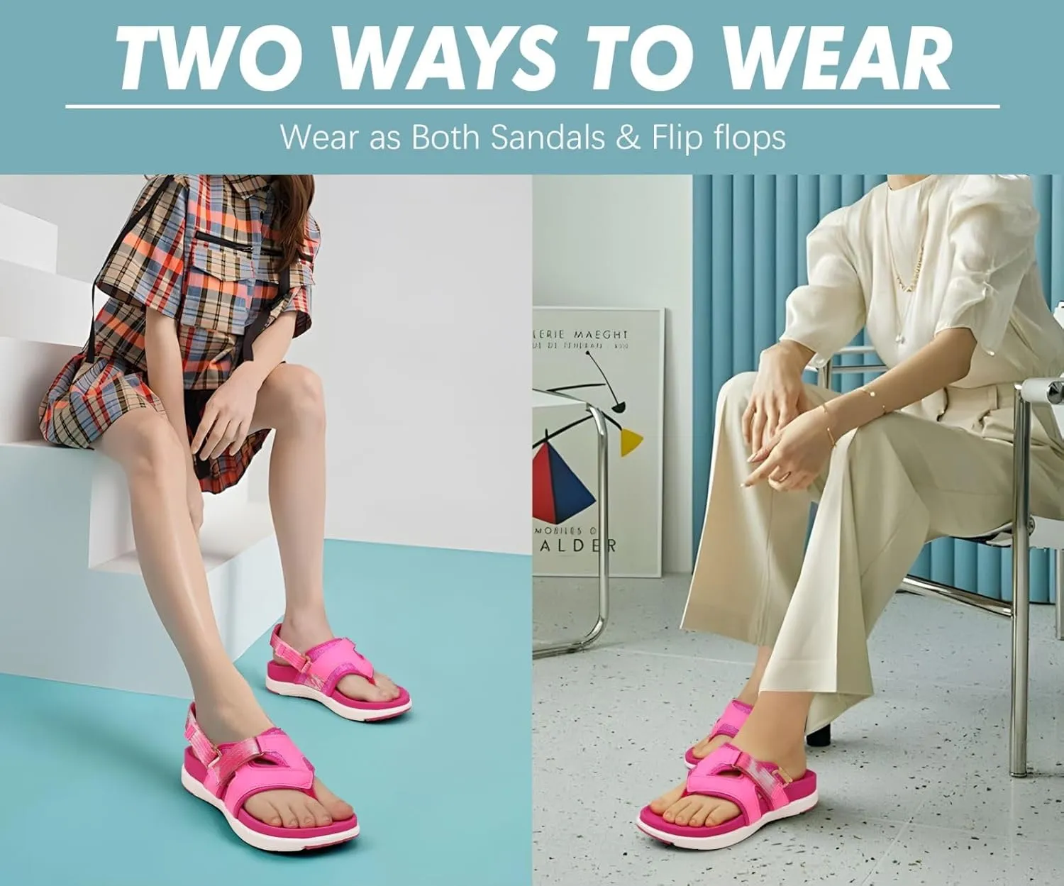 COFACE Flip Flops Sandals for Women Ladies Lightweight Athletic Soft Cushion Walking Sandals Orthotic Orthopedic Thong Sandals With Comfortable Arch Support Outdoor Beach Summer (US Size 6-12)