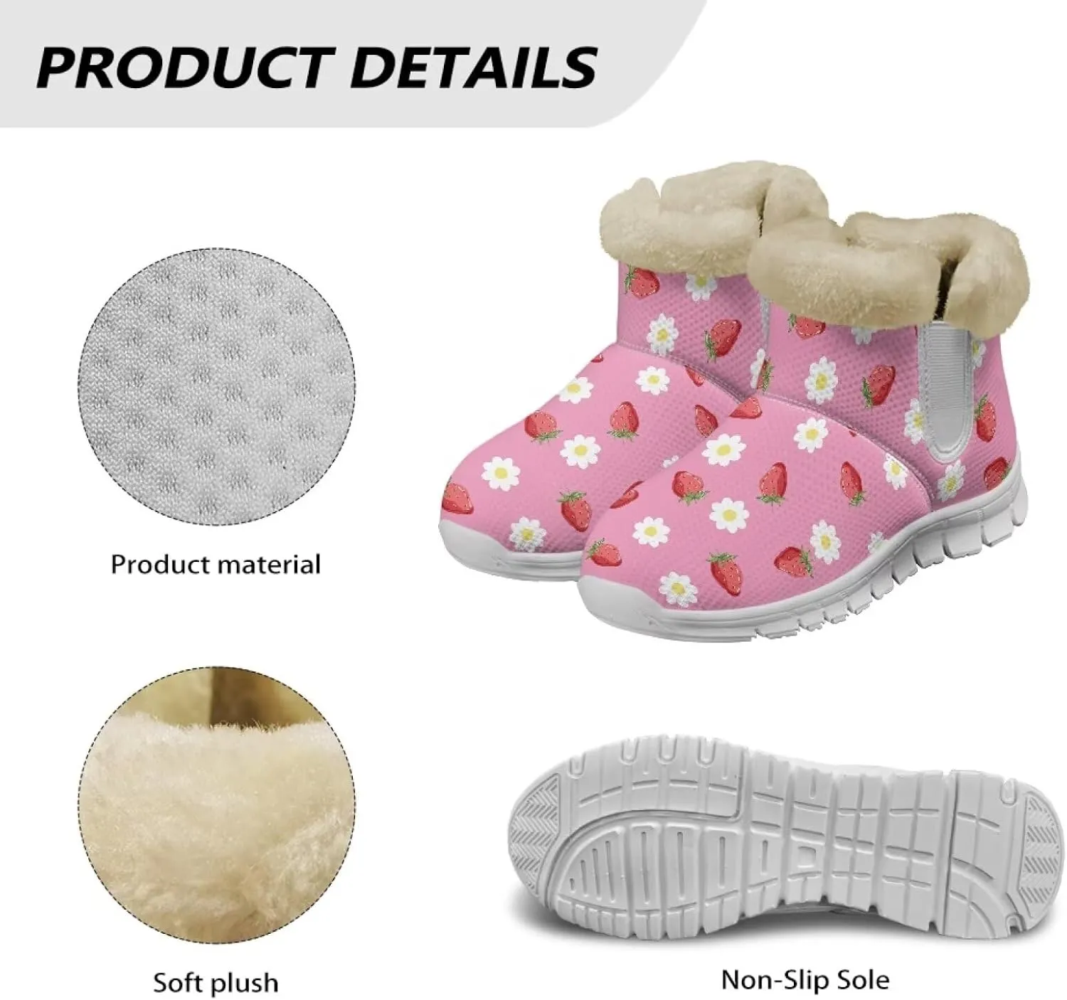 Coloranimal Winter Boots for Women Snow Boots Womens Ankle Boots Warm Fur Lined Winter Shoes Warm Booties Fashion Snow Shoes
