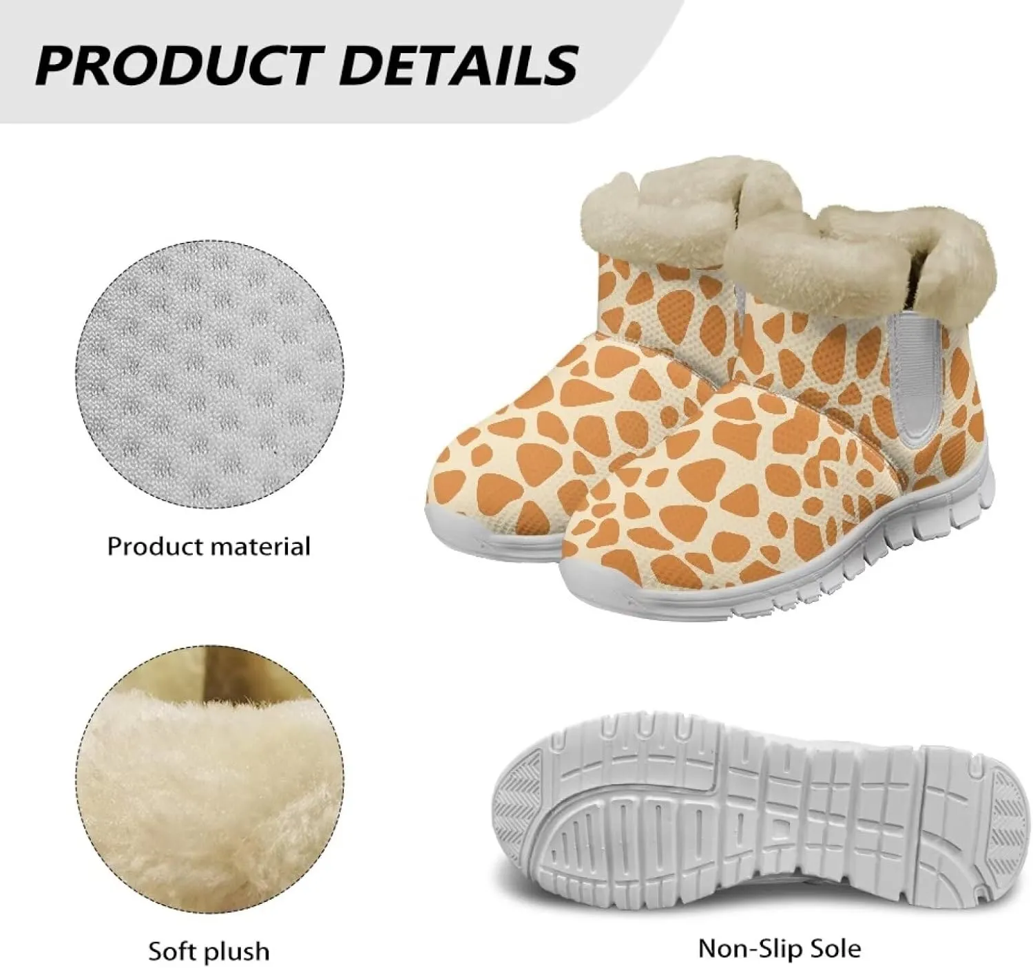 Coloranimal Womens Booties Winter Boots Womens Fuzzy Boots Winter Shoes Warm Fur Lined Snow Boots with Anti Skid Sole Walking Boots