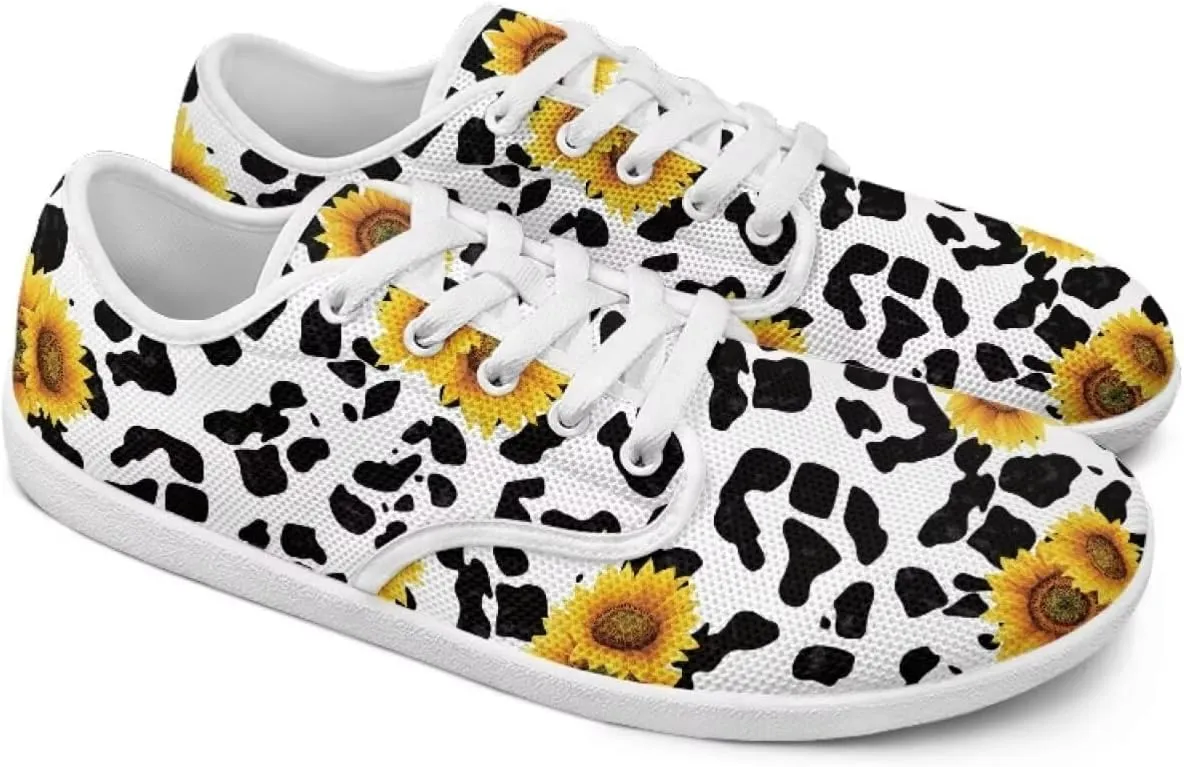 Coloranimal Womens Sneakers Barefoot Shoes Women Casual Walking Shoes Lace Up Shoes Wide Toe Box Shoes Fashion Sneakers Lightweight Footwear