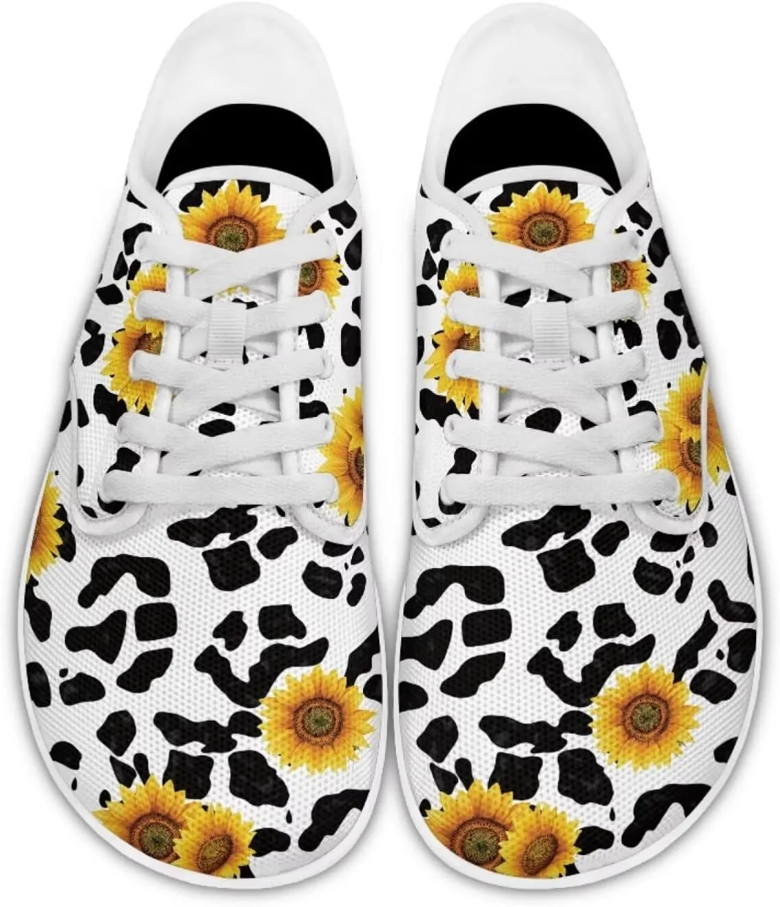 Coloranimal Womens Sneakers Barefoot Shoes Women Casual Walking Shoes Lace Up Shoes Wide Toe Box Shoes Fashion Sneakers Lightweight Footwear
