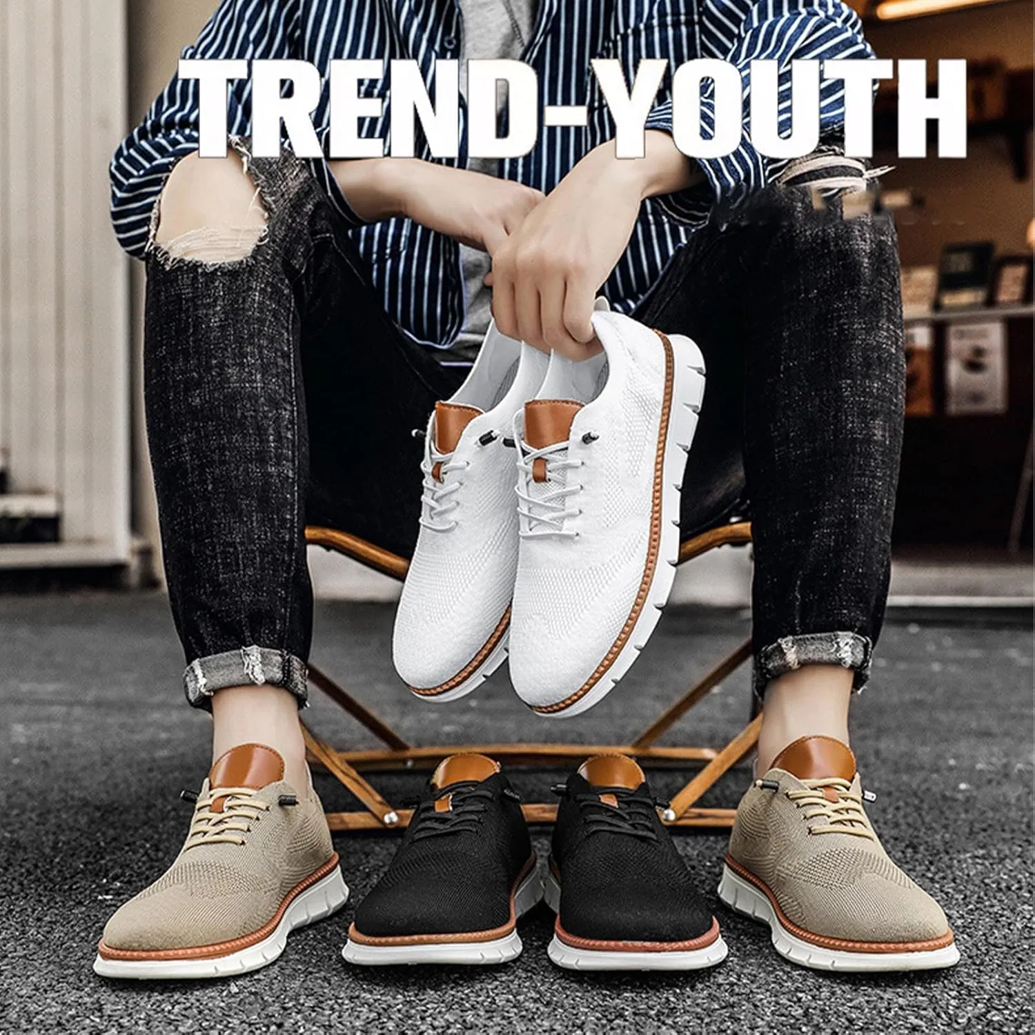 Comfofeet Ultra Comfortable Orthopedic Shoes, Breeze Mens Casual Fashion Walking Mesh Sneakers, Lightweight Soft Sole