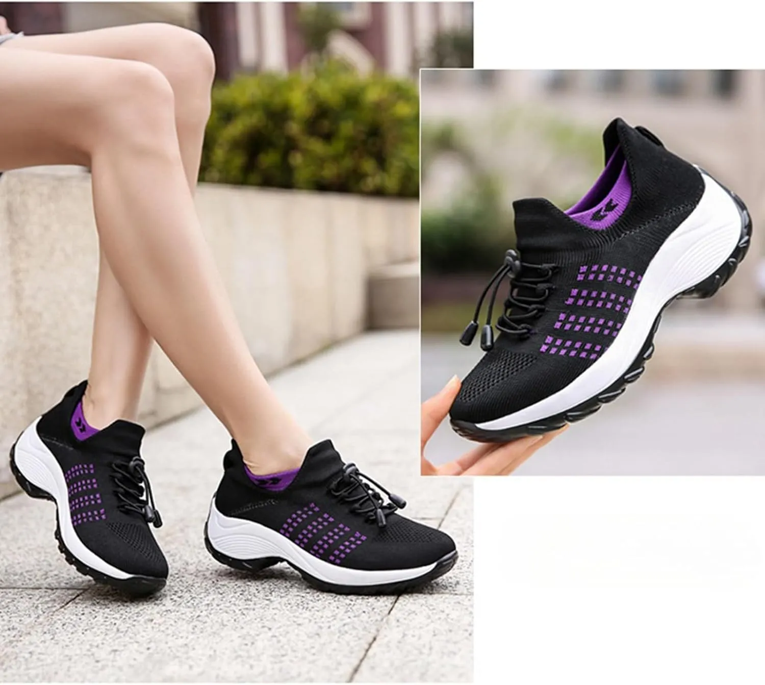 Comfort Wear Orthowear Shoes for Women, Walking Shoes,Sock Sneakers,Slip-On Breathable Mesh Trainers,Running Footwear