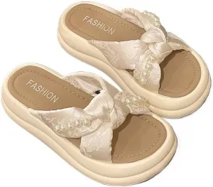 Cool slippers women's summer wear 2025 new platform beach shoes Internet celebrity women's casual lazy fashion one-word slippers