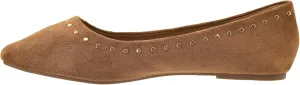 Corkys Footwear Just in Time Flats Black with Cushioned Insoles, Eye-Catching Stud Embellishments, Sophisticated Square Toe Design - Chic and Comfortable