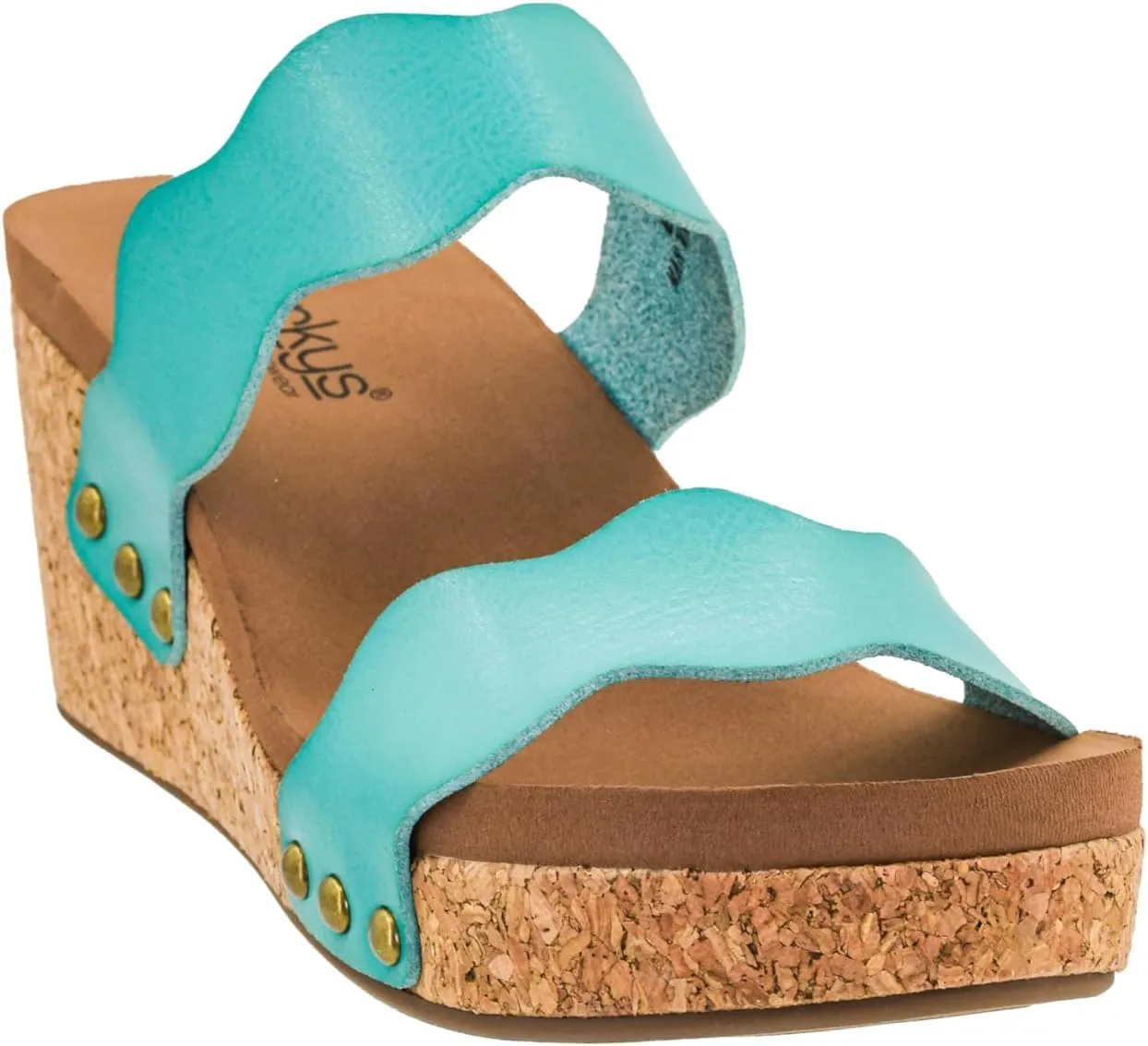 Corkys Footwear Womens Obviously Wedge - Featuring a 2.5-Inch Heel, 2 Wavy Straps, And Corkys Signature Soft EVA Insoles For All-Day Comfort and Wear - Chic and Trendy