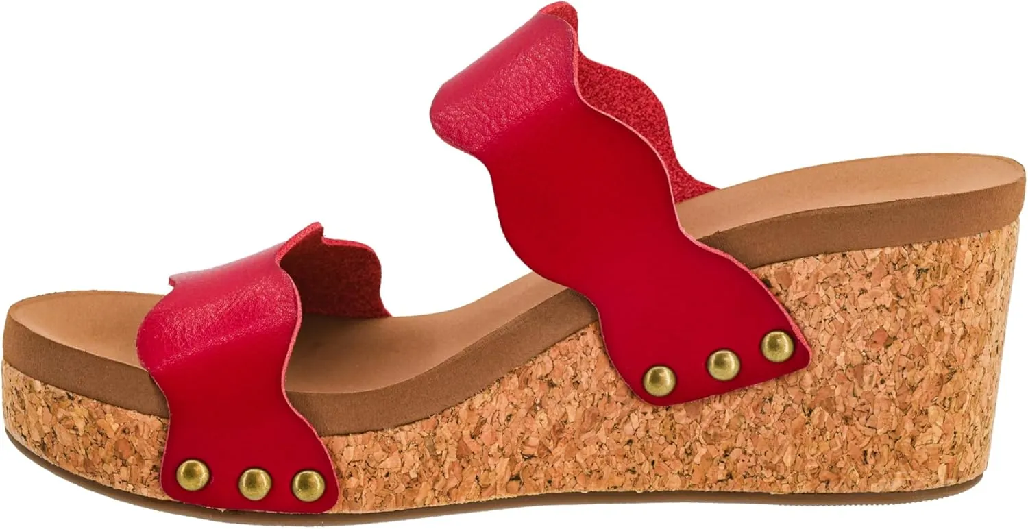 Corkys Footwear Womens Obviously Wedge - Featuring a 2.5-Inch Heel, 2 Wavy Straps, And Corkys Signature Soft EVA Insoles For All-Day Comfort and Wear - Chic and Trendy