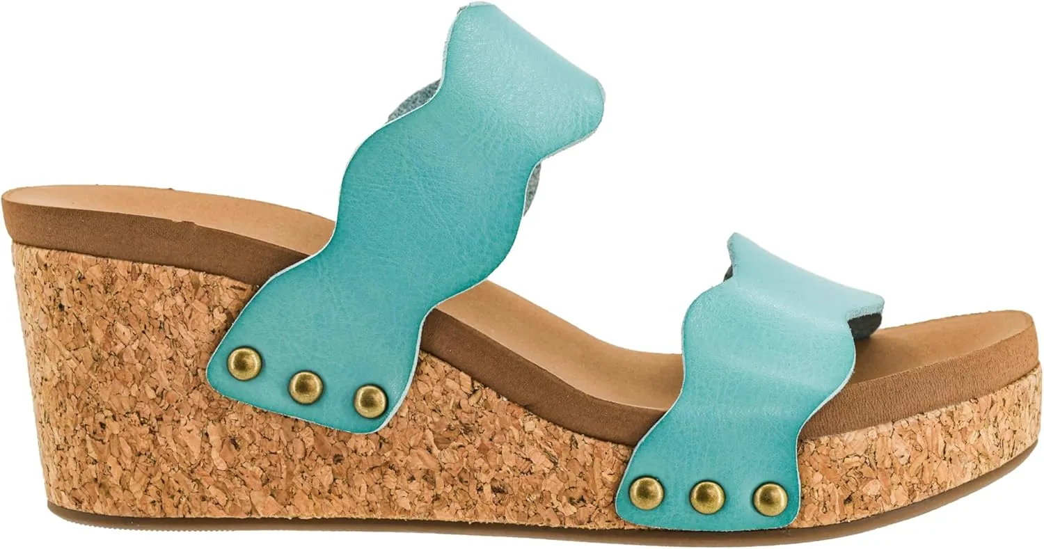 Corkys Footwear Womens Obviously Wedge - Featuring a 2.5-Inch Heel, 2 Wavy Straps, And Corkys Signature Soft EVA Insoles For All-Day Comfort and Wear - Chic and Trendy