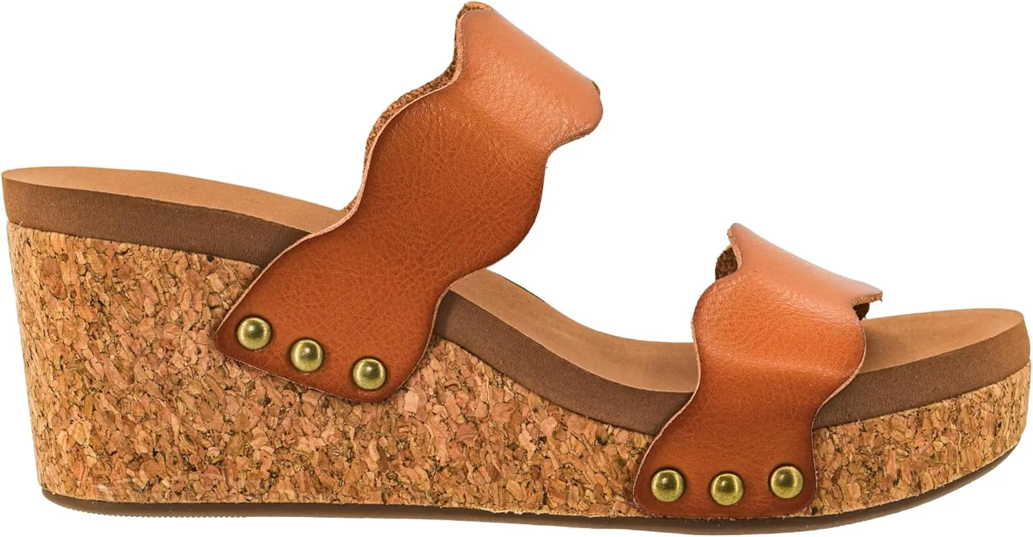 Corkys Footwear Womens Obviously Wedge - Featuring a 2.5-Inch Heel, 2 Wavy Straps, And Corkys Signature Soft EVA Insoles For All-Day Comfort and Wear - Chic and Trendy