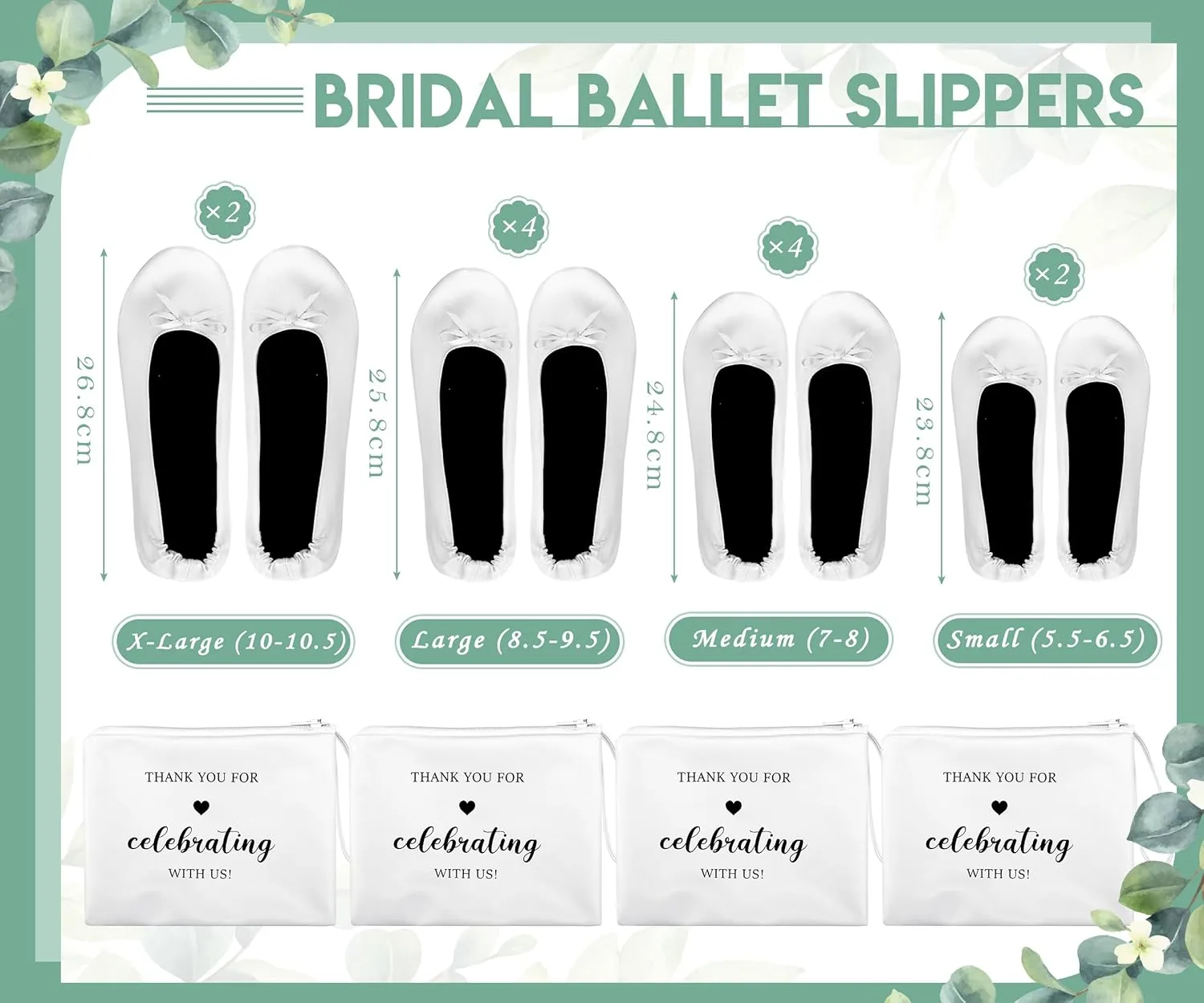 Cuffbow 12 Pairs Wedding Foldable Flats Dancing Shoes Rollable Ballet Flats Bulk Party Wedding Slippers Bridesmaids Guests