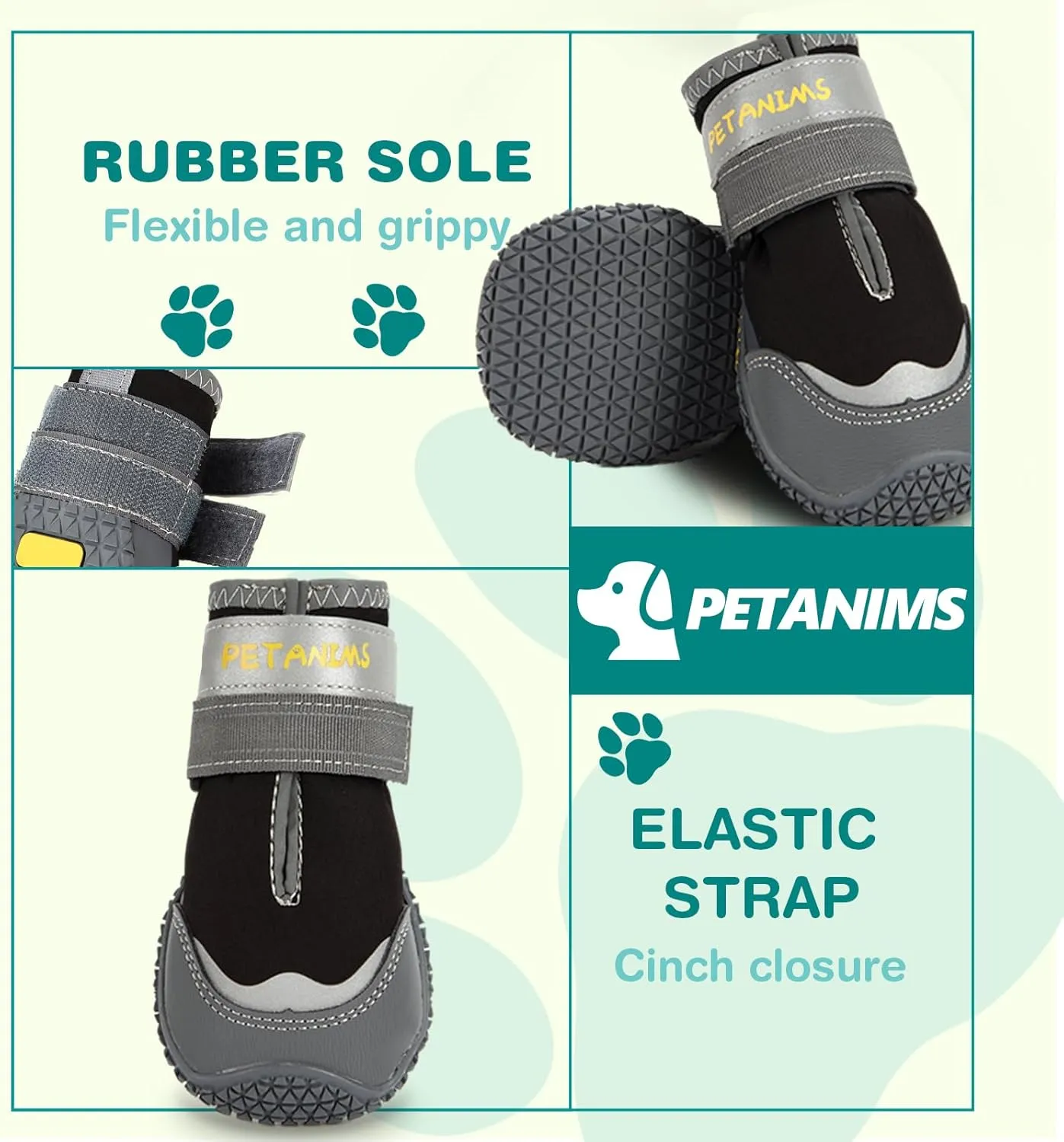 Dog Shoes for Small Dogs, Medium Dog Boots & Paw Protectors for Winter Snow, Waterproof Dog Booties for Hot Pavement, Hardwood Floors, for Rainy Black Size 2