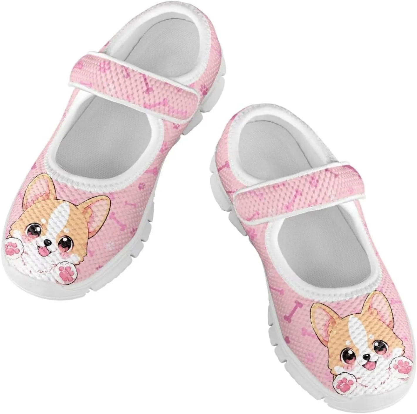 Dog Theme Girls Mary Jane Shoes Breathable Comfort Casual Sneaker for Little/Big Girl,Ballet Flat School Wedding Party Shoes