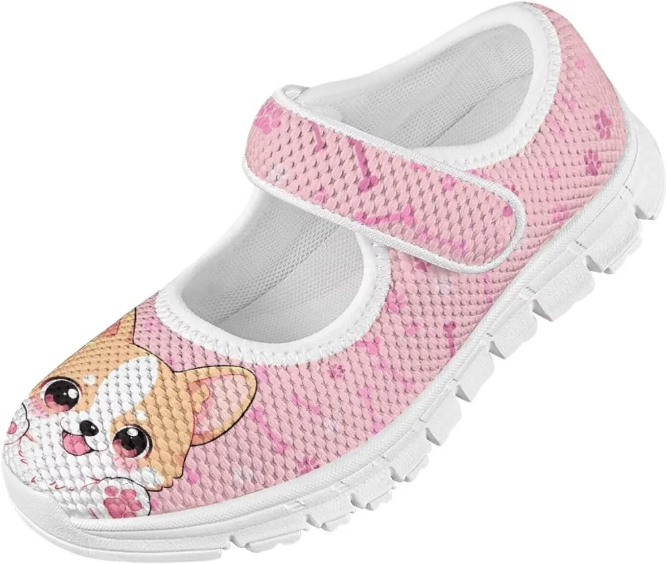 Dog Theme Girls Mary Jane Shoes Breathable Comfort Casual Sneaker for Little/Big Girl,Ballet Flat School Wedding Party Shoes