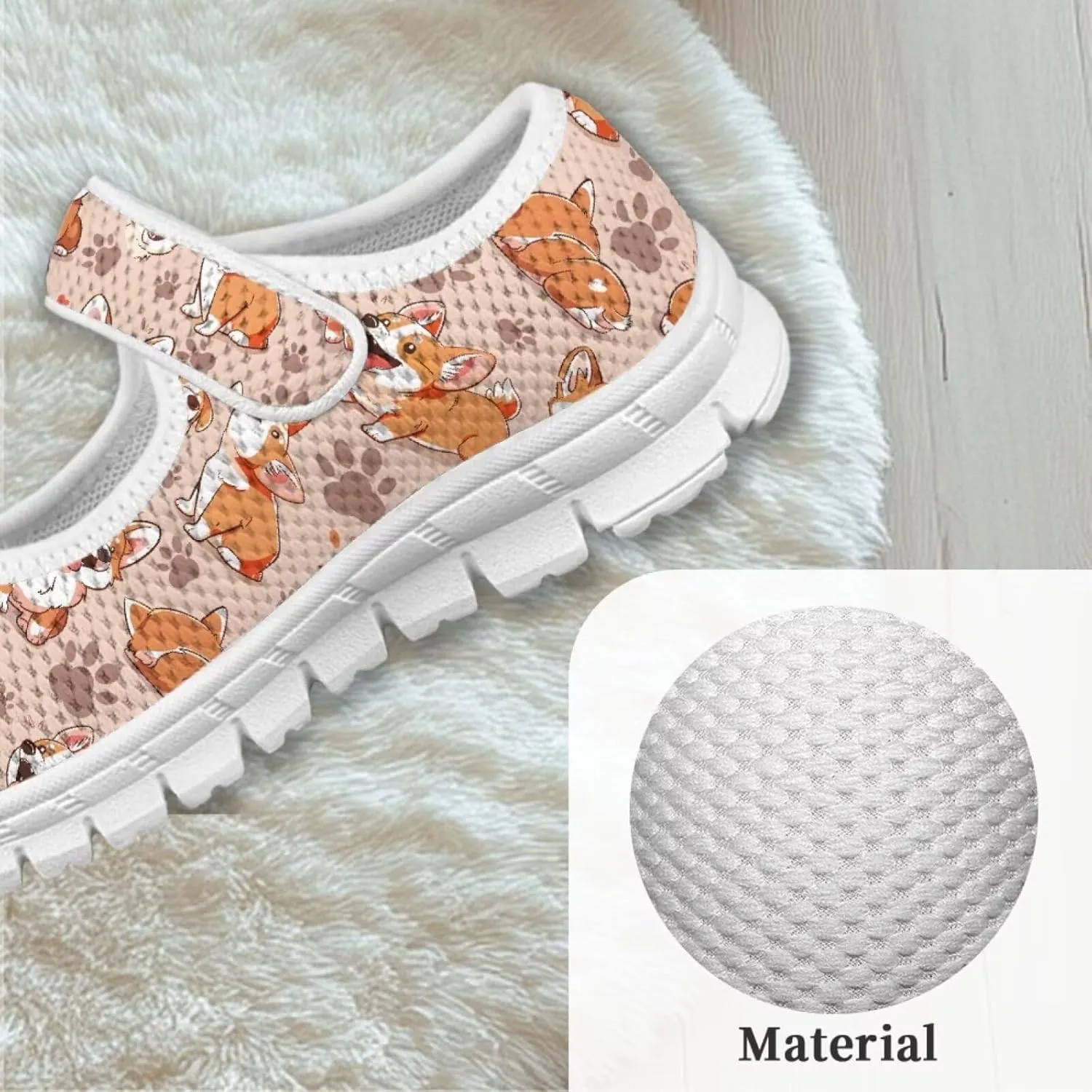 Dog Theme Girls Mary Jane Shoes Breathable Comfort Casual Sneaker for Little/Big Girl,Ballet Flat School Wedding Party Shoes