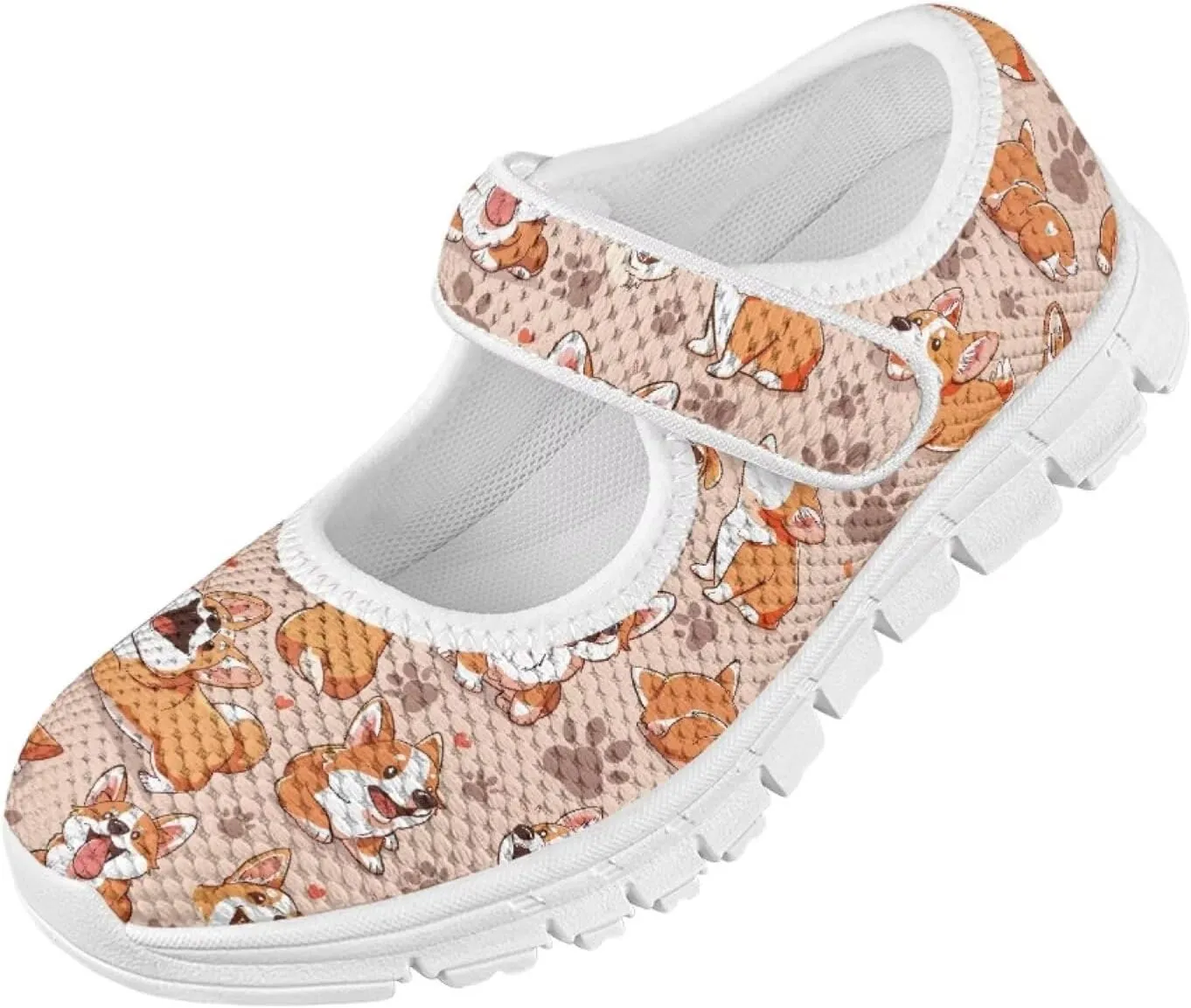 Dog Theme Girls Mary Jane Shoes Breathable Comfort Casual Sneaker for Little/Big Girl,Ballet Flat School Wedding Party Shoes