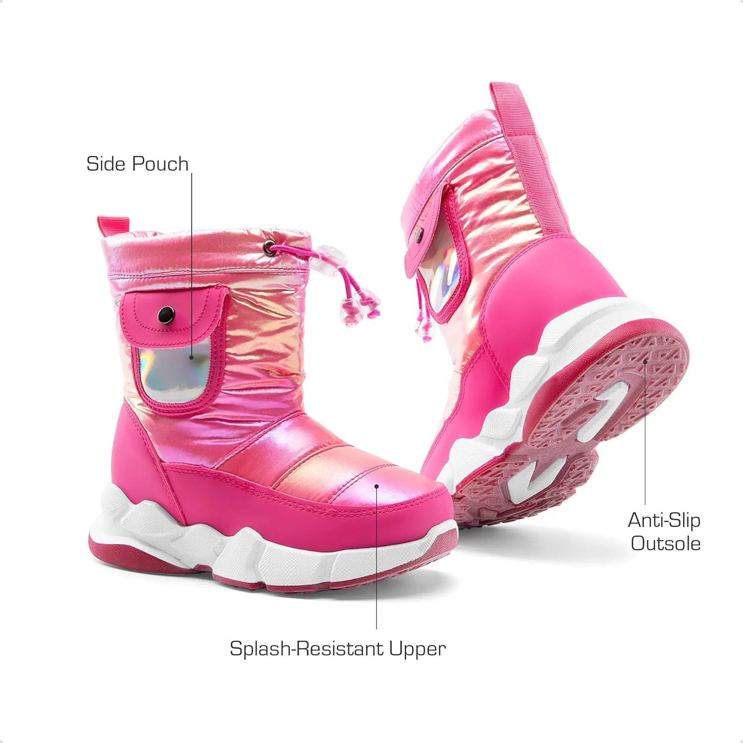 DREAM PAIRS Boys Girls Snow Boots Water Resistant Non-Slip Mid Calf Lightweight Athletic Outdoor Warm Winter Shoes for Little/Big Kids