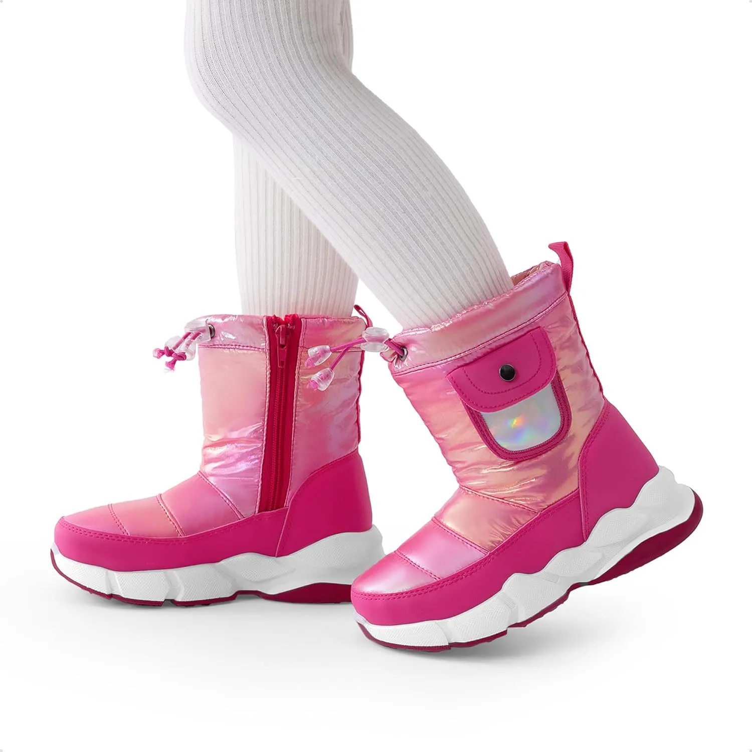 DREAM PAIRS Boys Girls Snow Boots Water Resistant Non-Slip Mid Calf Lightweight Athletic Outdoor Warm Winter Shoes for Little/Big Kids
