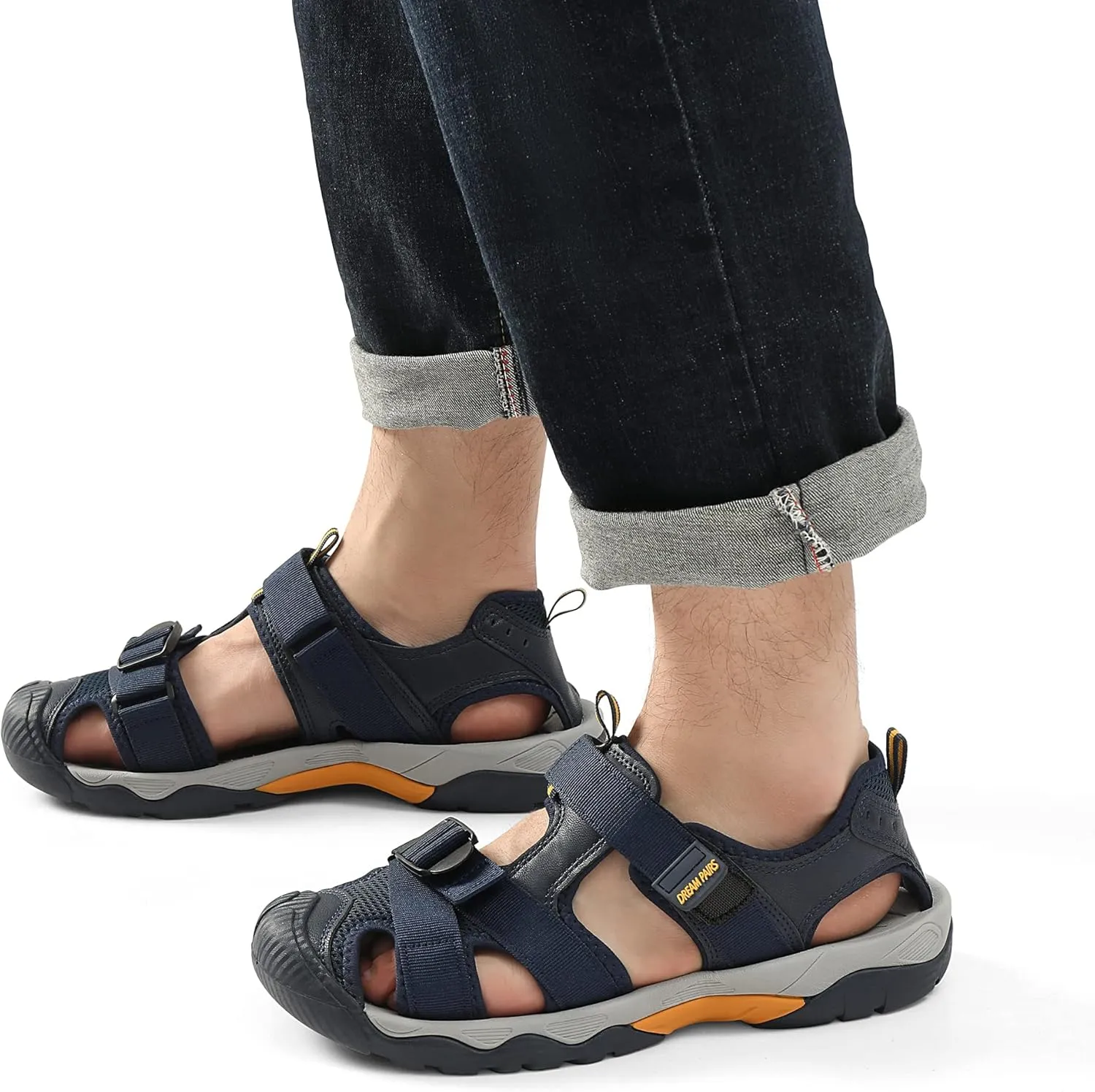 DREAM PAIRS Men’s Sport Outdoor Hiking Sandals Closed Toe Athletic Adventure Beach Fisherman Water Sandals