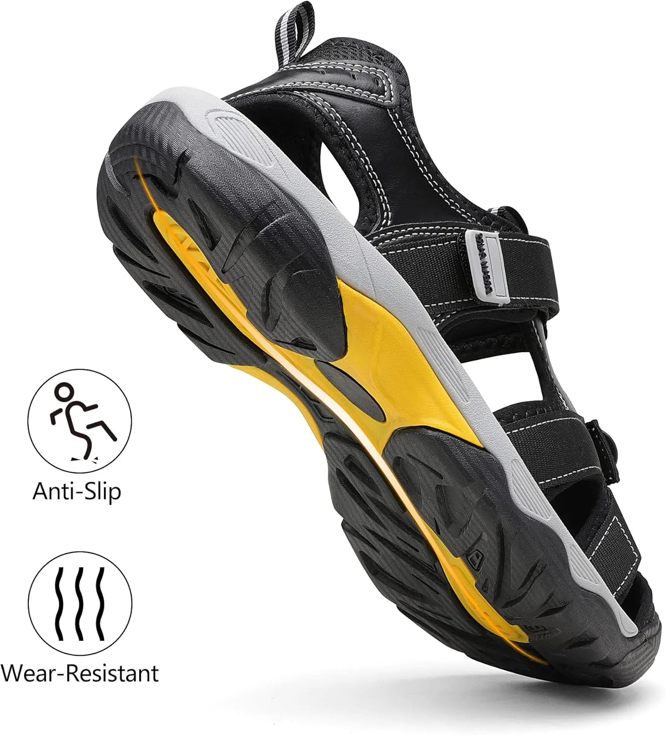 DREAM PAIRS Men’s Sport Outdoor Hiking Sandals Closed Toe Athletic Adventure Beach Fisherman Water Sandals