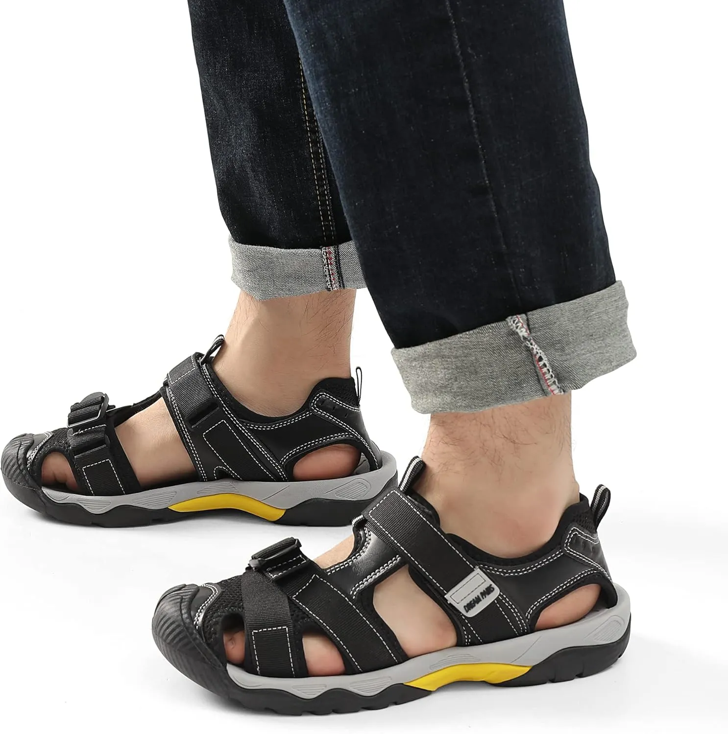 DREAM PAIRS Men’s Sport Outdoor Hiking Sandals Closed Toe Athletic Adventure Beach Fisherman Water Sandals
