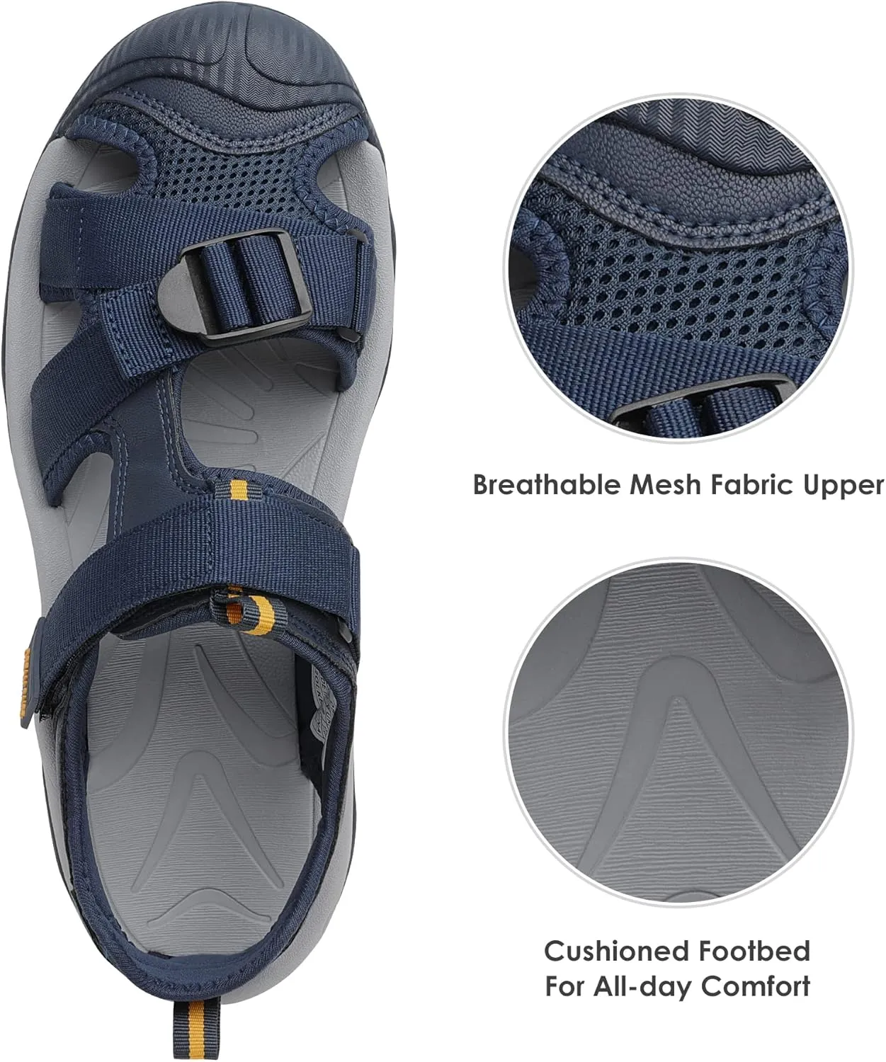 DREAM PAIRS Men’s Sport Outdoor Hiking Sandals Closed Toe Athletic Adventure Beach Fisherman Water Sandals