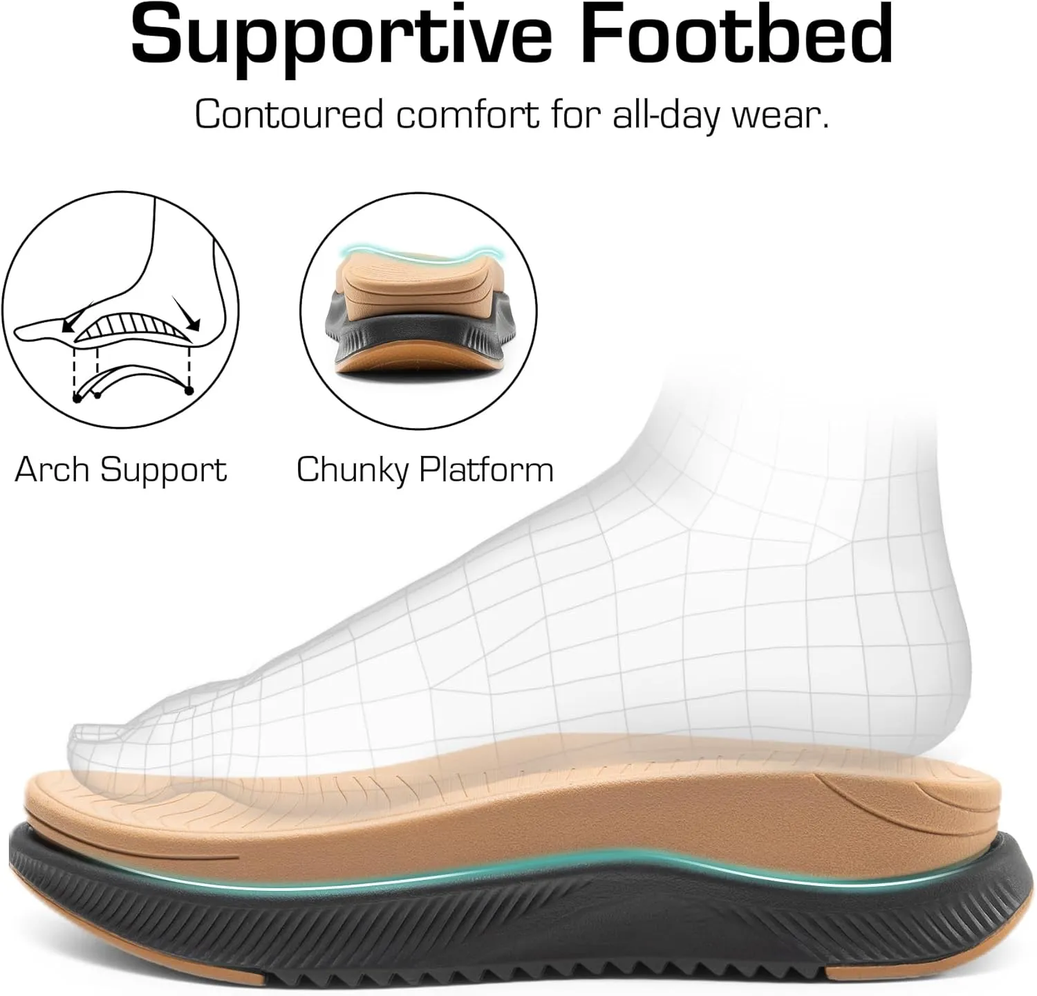 DREAM PAIRS Walking Sandals Women Arch Support Platform Sandals Comfortable Open Toe Hiking Summer Shoes Lightweight Outdoor Athletic Sport Water Sandals